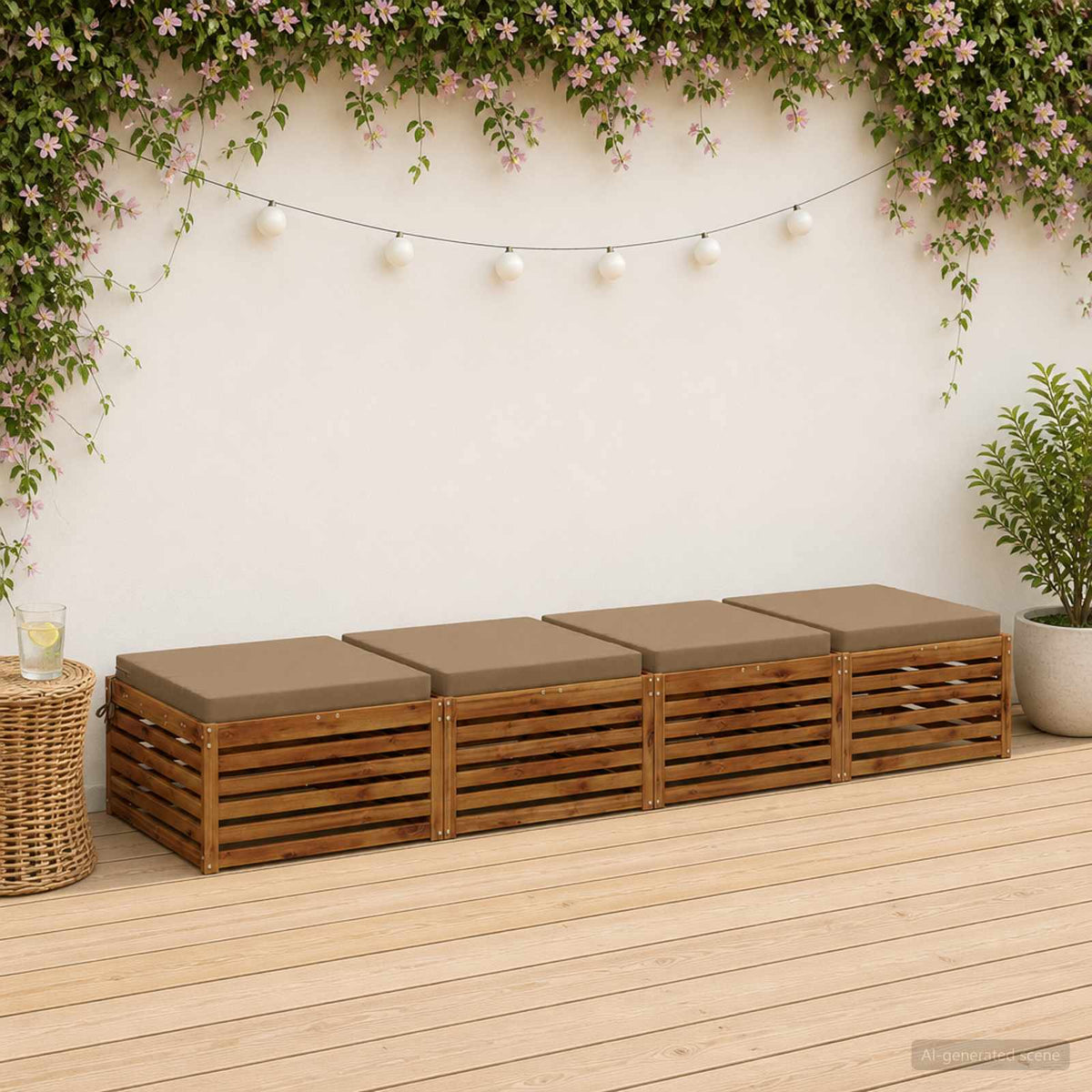 vidaXL 4-Piece Zitkussens SOEST 4 st 100% Polyester Taupe