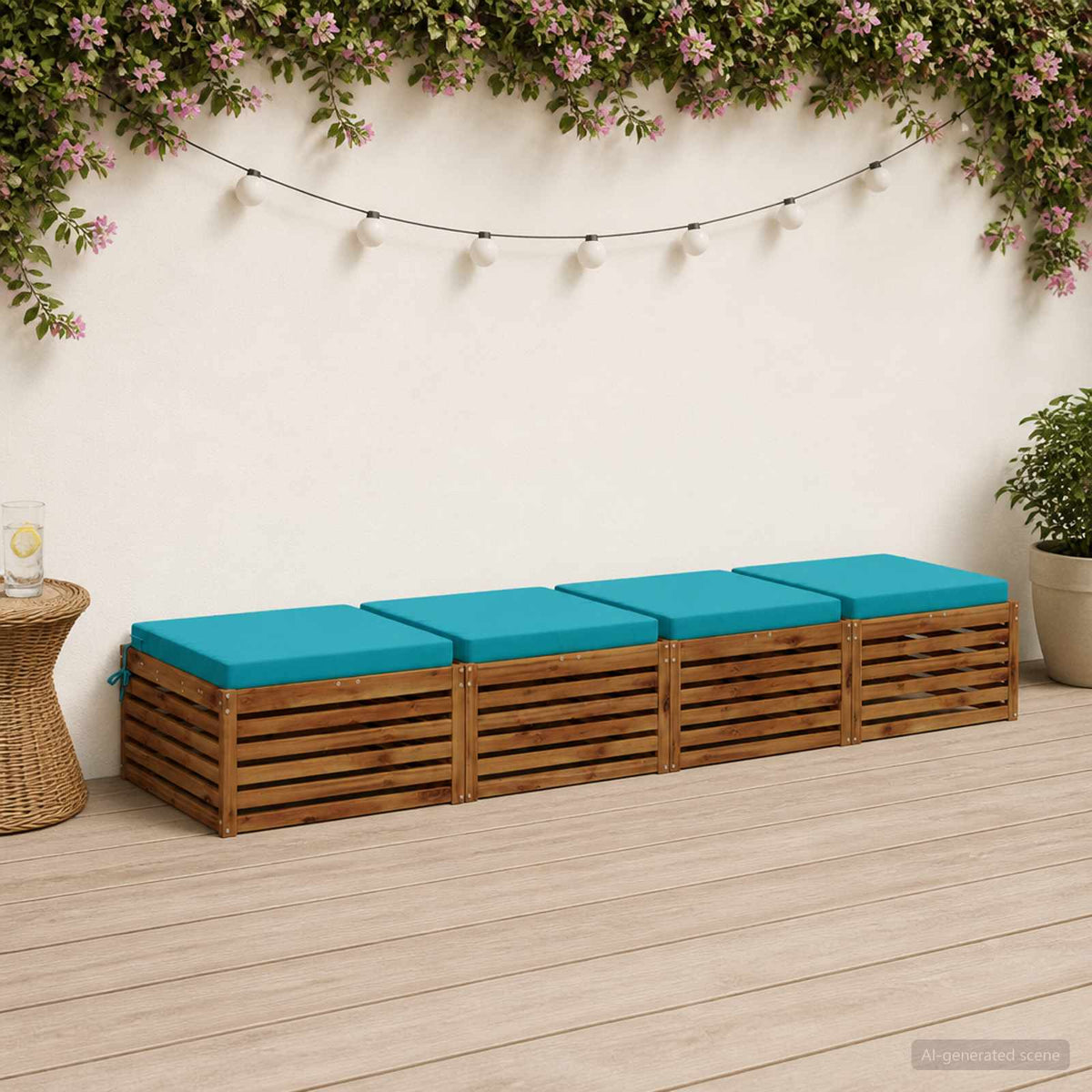 vidaXL 4-Piece Zitkussens SOEST 4 st 100% Polyester Turquoise