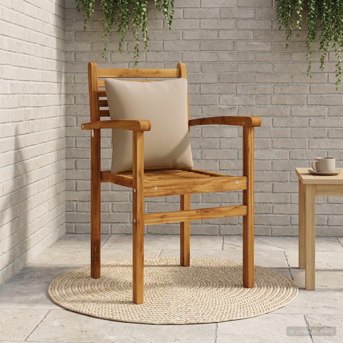 vidaXL 1-Delig Rugkussen PUTTEN 100% Polyester Taupe 40 x 40 x 15 cm