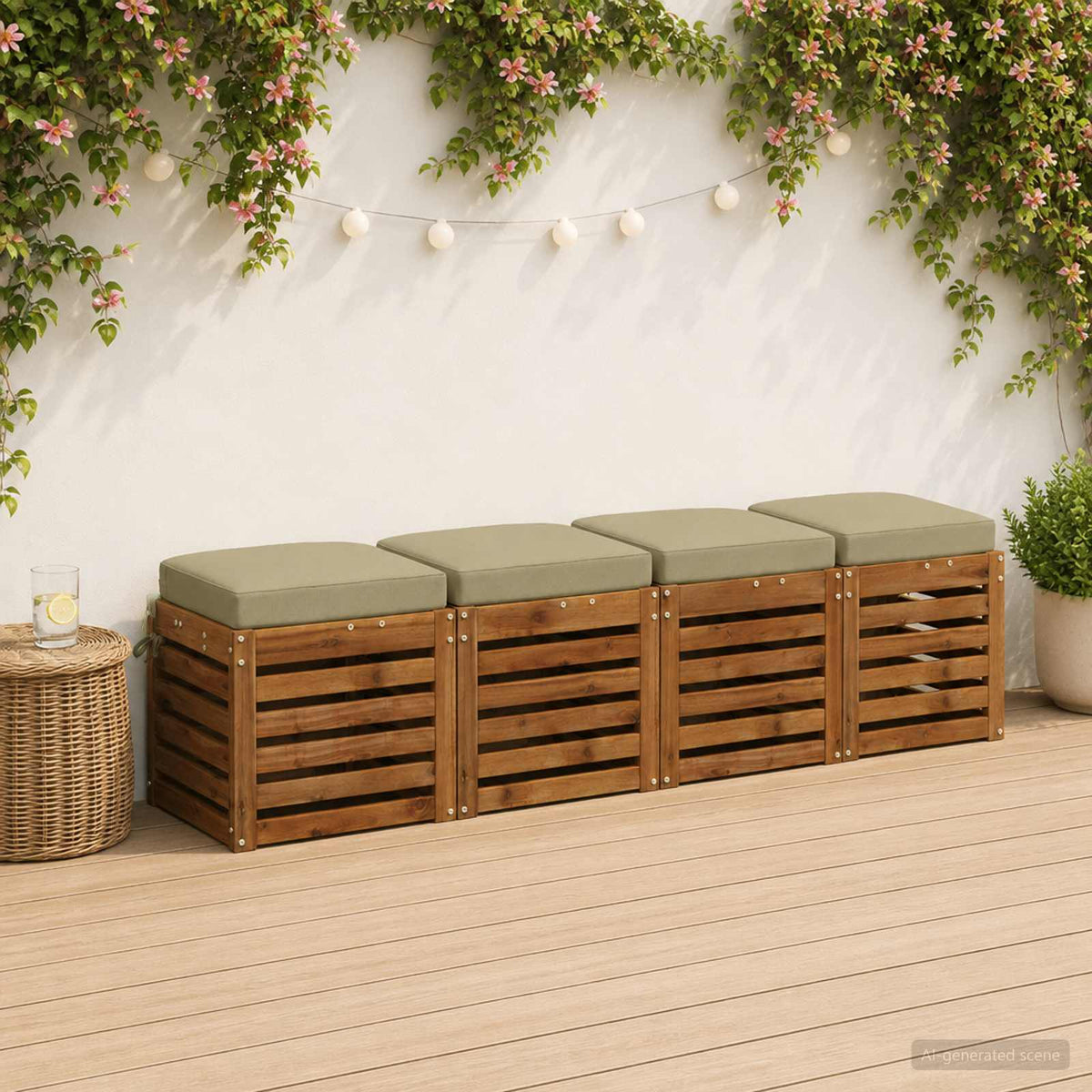 4-delige Zitkussens SOEST 4 pcs 100% Polyester Lichtgroen is nu te koop bij PeponiXL, paradijselijk wonen!
