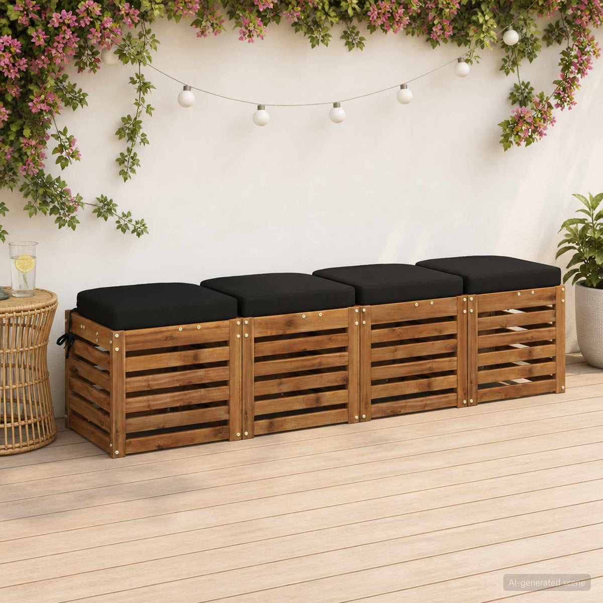 4-delige Zitkussens SOEST 4 pcs 100% Polyester Zwart is nu te koop bij PeponiXL, paradijselijk wonen!