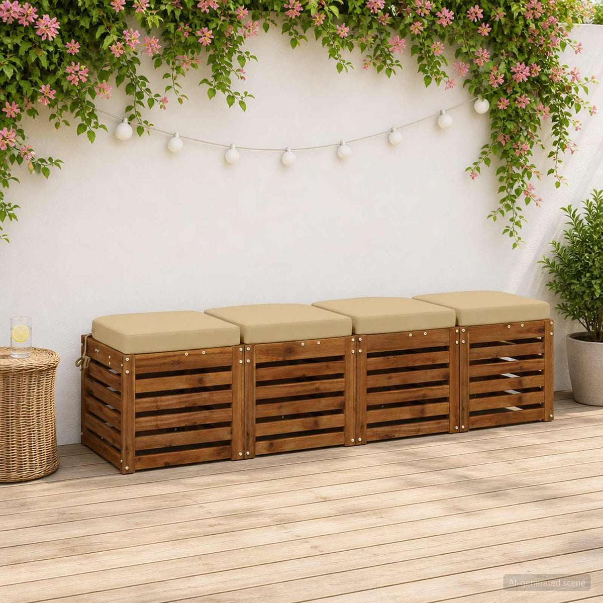 4-delige Zitkussens SOEST 4 pcs 100% Polyester Beige is nu te koop bij PeponiXL, paradijselijk wonen!