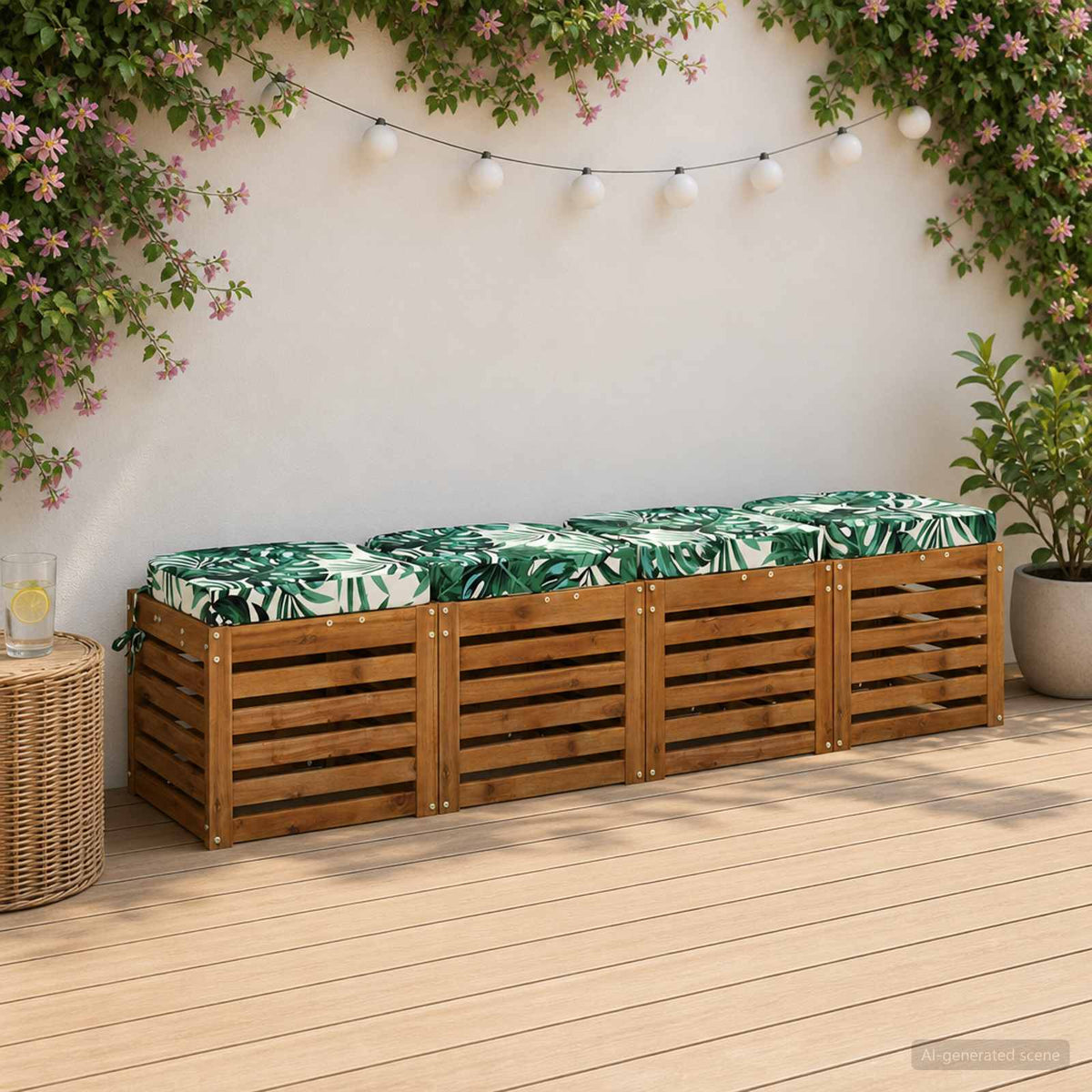 4-delige Zitkussens SOEST 4 pcs 100% Polyester Bladpatroon is nu te koop bij PeponiXL, paradijselijk wonen!