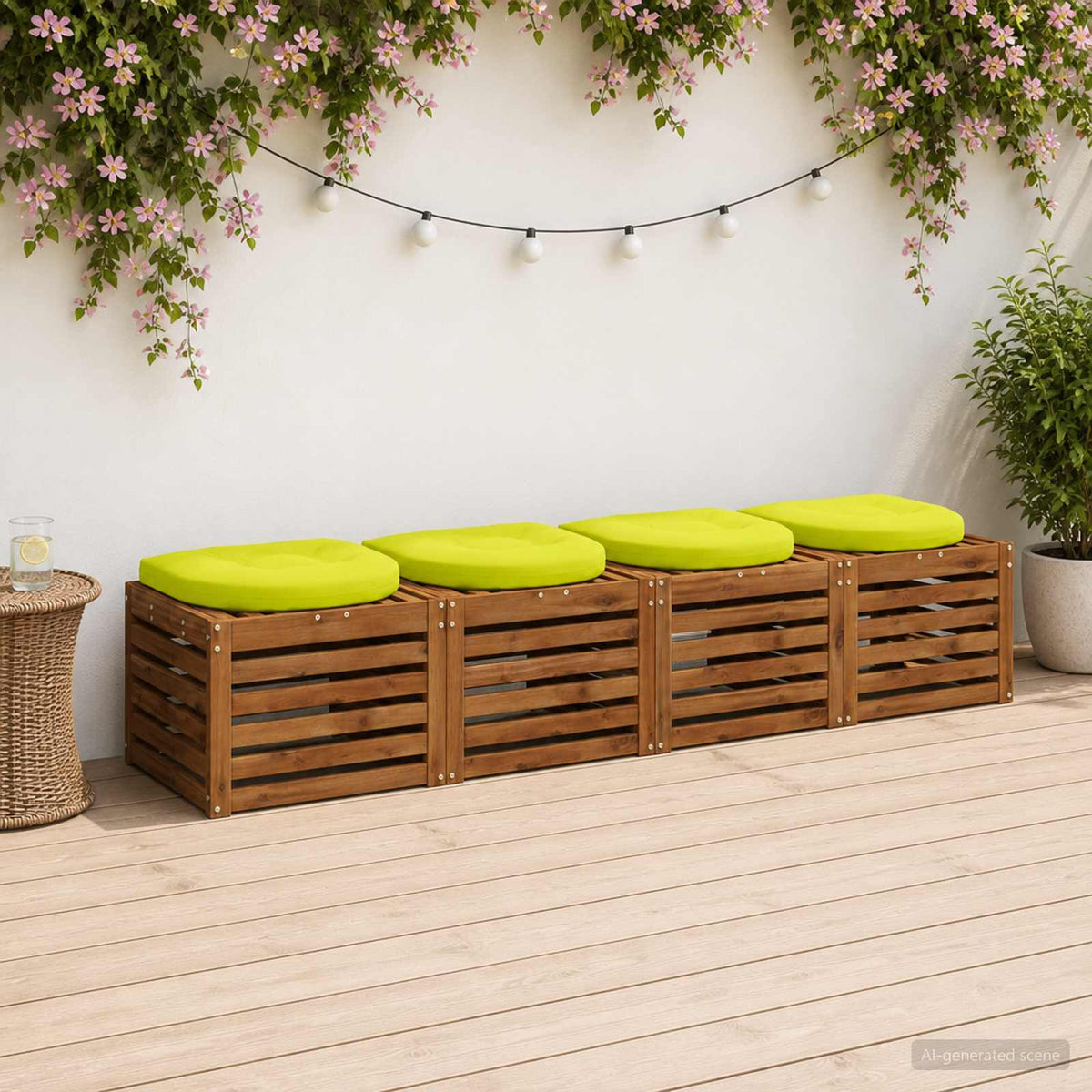 4-Piece Zitkussens 4 st 100% Polyester Helder groen is nu te koop bij PeponiXL, paradijselijk wonen!