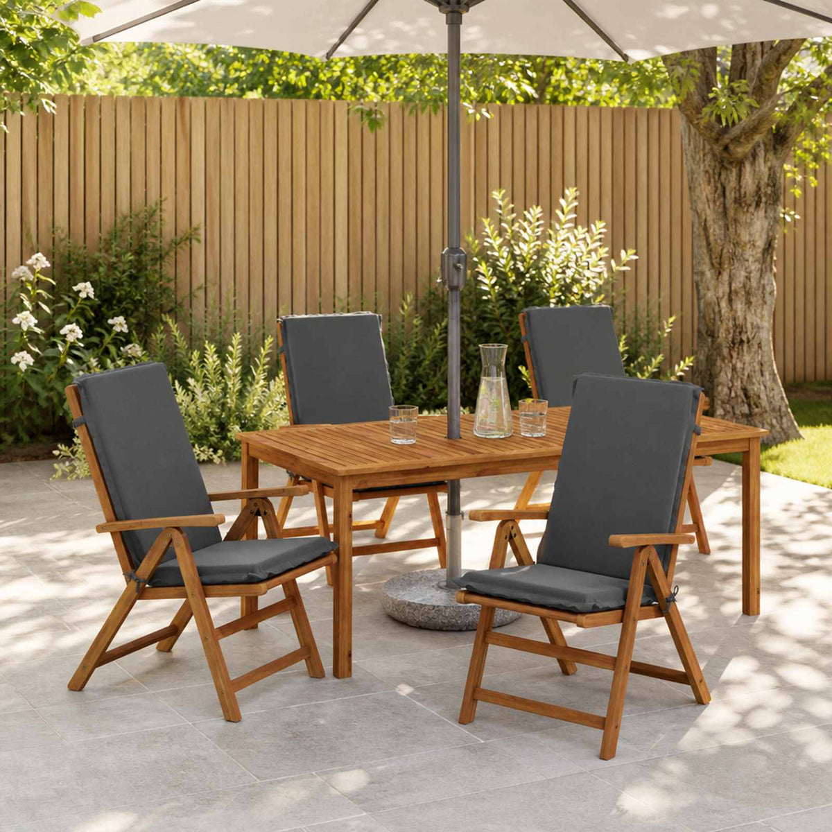 Kussen voor stoel met hoge rug GEMERT 4 st 100% Polyester is nu te koop bij PeponiXL, paradijselijk wonen!