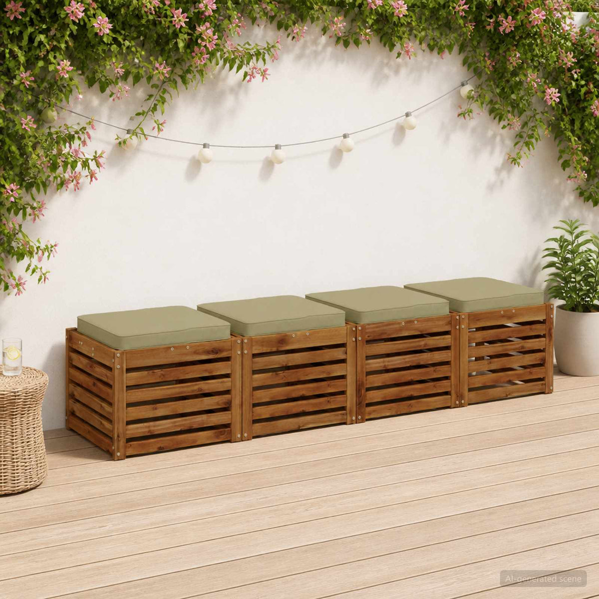 4-Piece Zitkussens VUGHT 4 pcs 100% Polyester Lichtgroen is nu te koop bij PeponiXL, paradijselijk wonen!