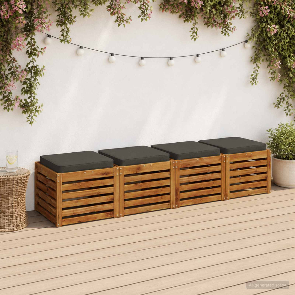 4-Piece Zitkussens VUGHT 4 pcs 100% Polyester Antraciet is nu te koop bij PeponiXL, paradijselijk wonen!