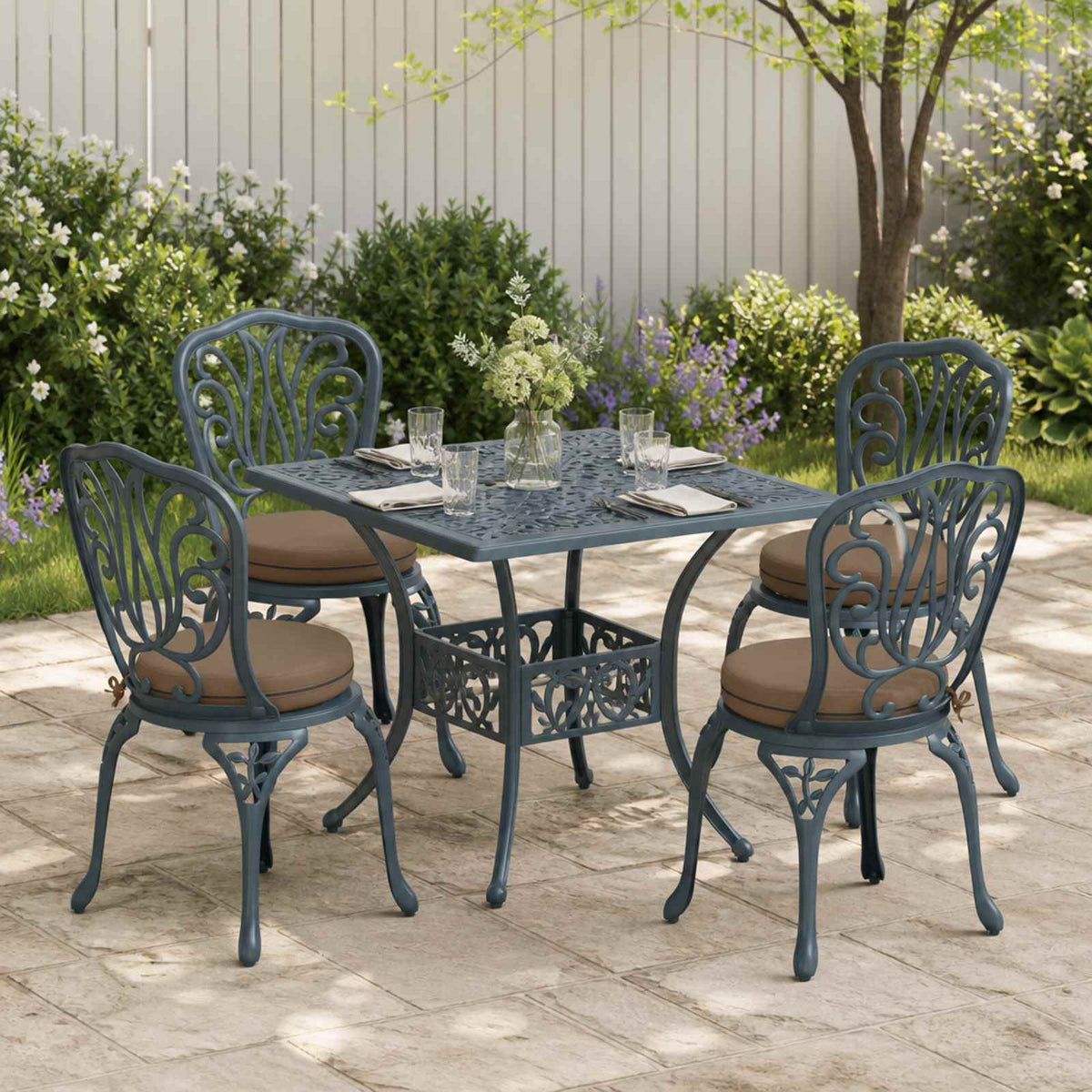 4-Piece Zitkussens SOEST 4 st 100% Polyester Taupe Ø 40 x 7 cm is nu te koop bij PeponiXL, paradijselijk wonen!
