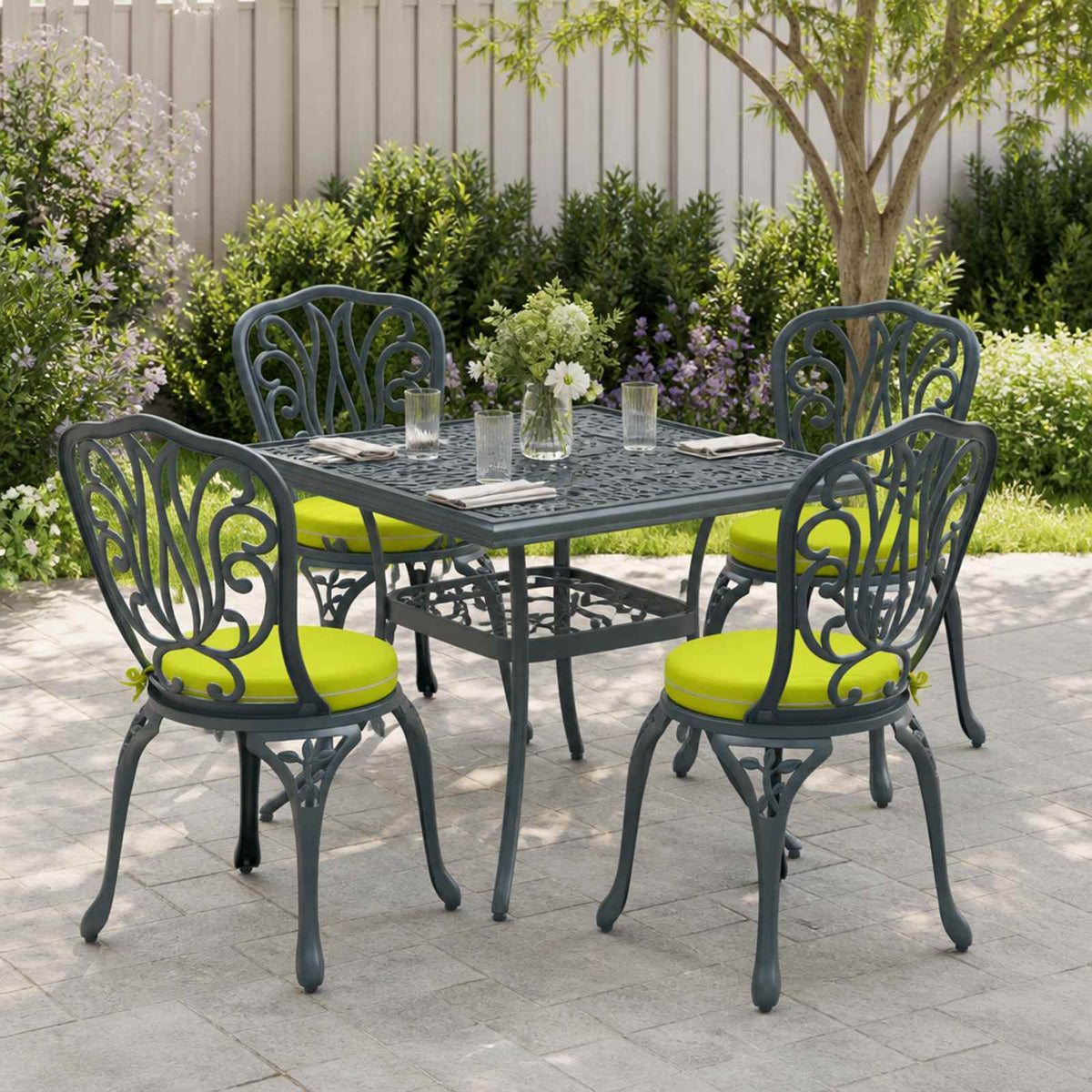 4-Piece Zitkussens SOEST 4 st 100% Polyester Helder groen is nu te koop bij PeponiXL, paradijselijk wonen!