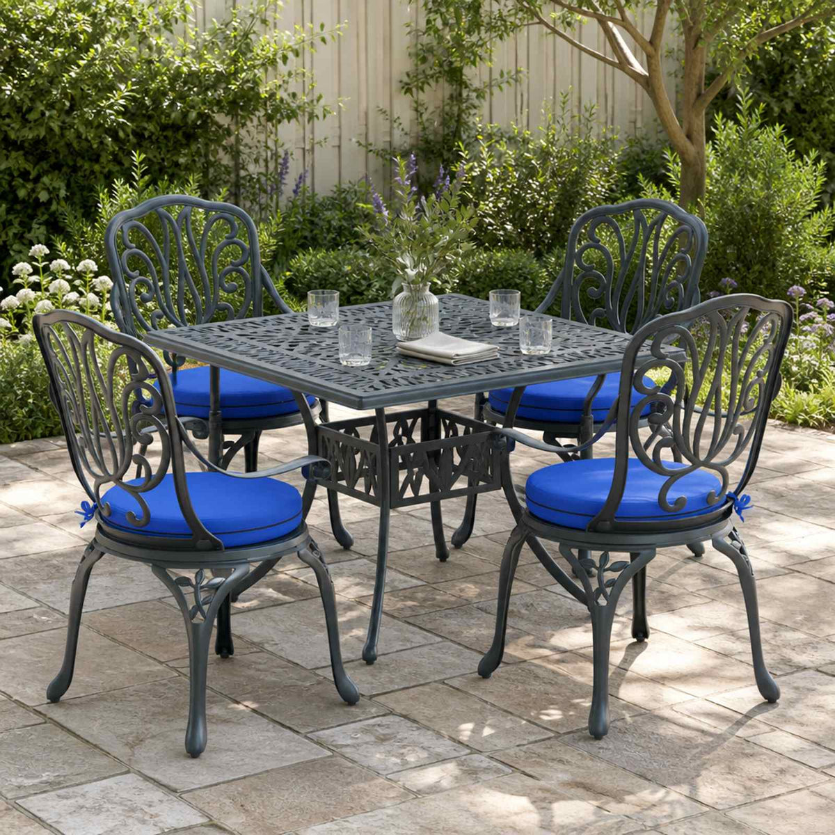 4-Piece Zitkussens SOEST 4 st 100% Polyester Koninklijk Blauw is nu te koop bij PeponiXL, paradijselijk wonen!