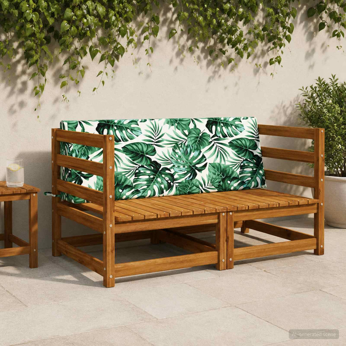 vidaXL Rugkussen SOEST 100% Polyester Bladpatroon 120 x 20 x 40 cm