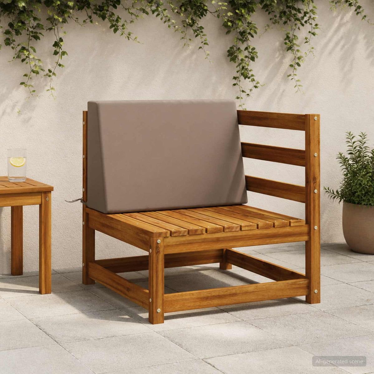 vidaXL Rugkussen SOEST 100% Polyester Taupe 60 x 20 x 40 cm