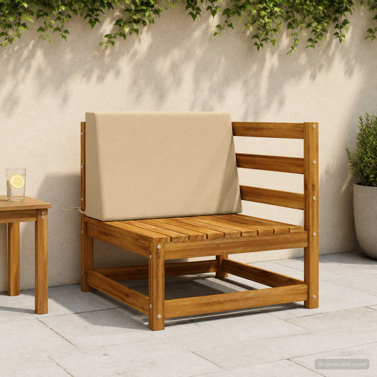 vidaXL Rugkussen SOEST 100% Polyester Beige 60 x 20 x 40 cm