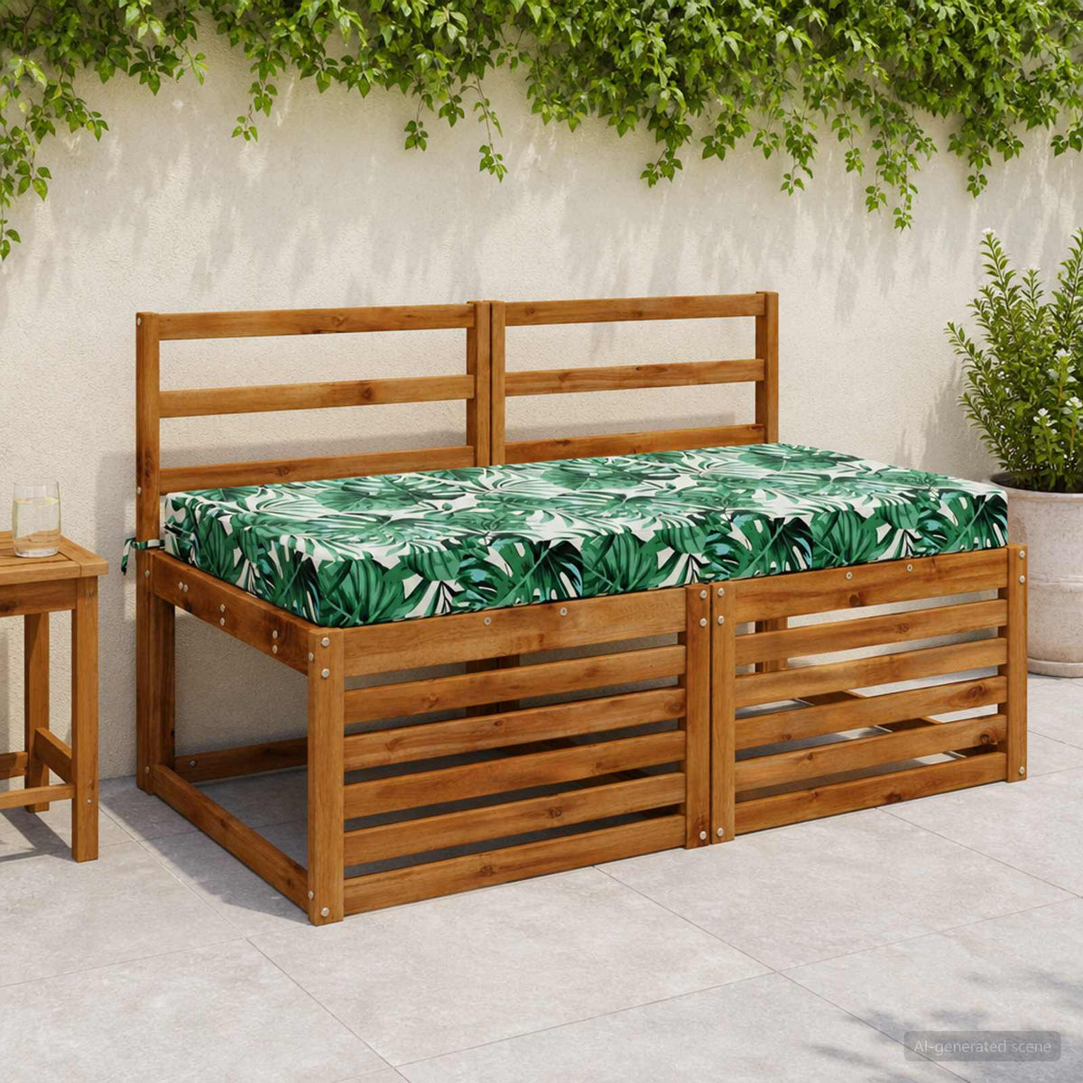 vidaXL Zitkussen SOEST 100% Polyester Bladpatroon 120 x 80 x 10 cm