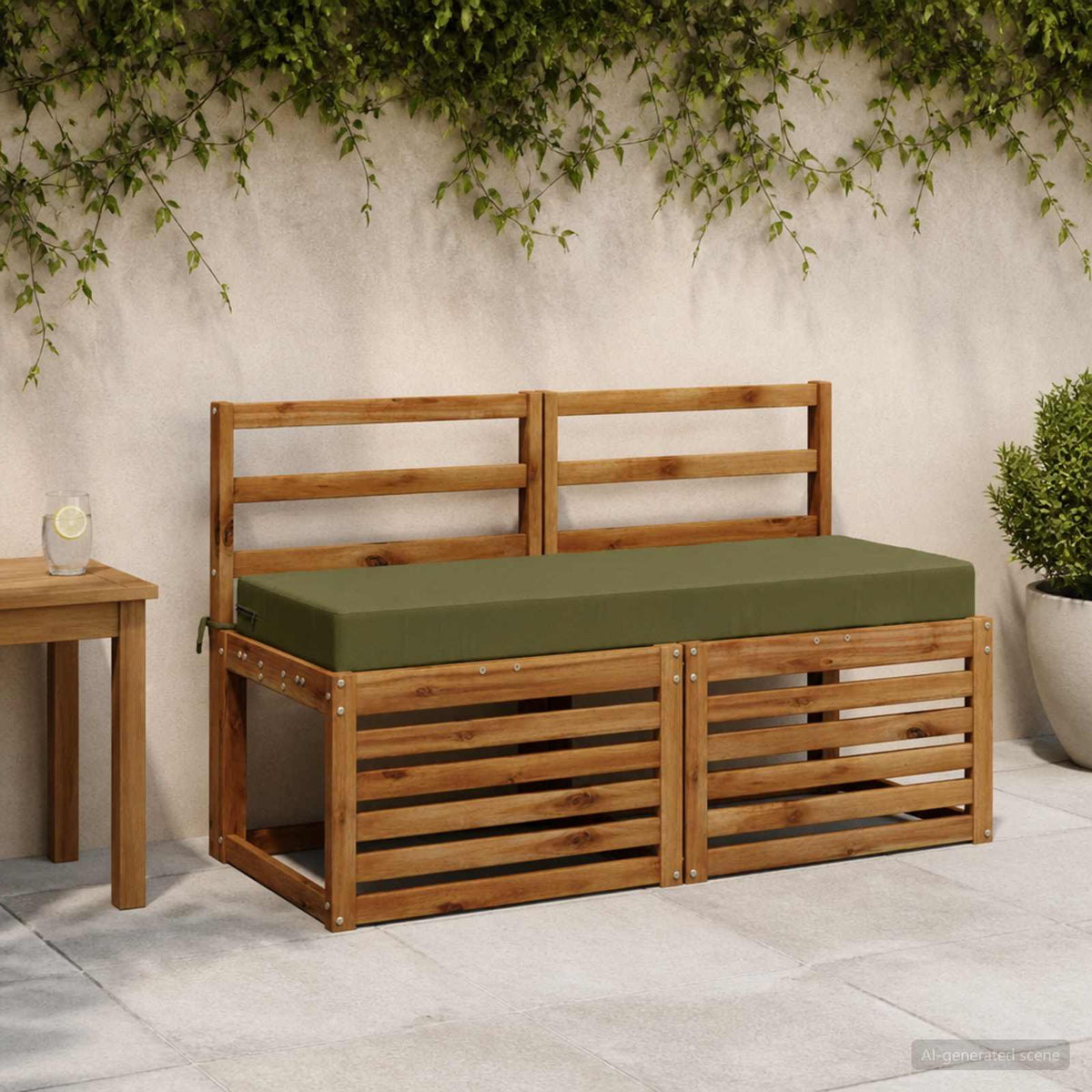 vidaXL Zitkussen SOEST 100% Polyester Olijfgroen 120 x 40 x 10 cm