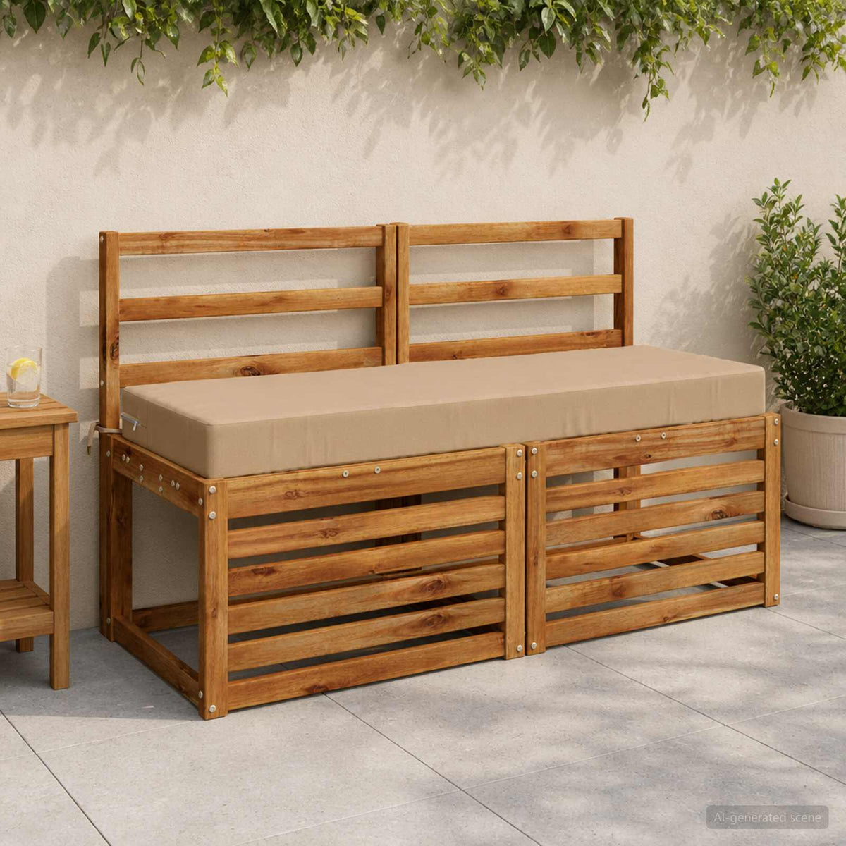 vidaXL Zitkussen SOEST 100% Polyester Zand 120 x 40 x 10 cm