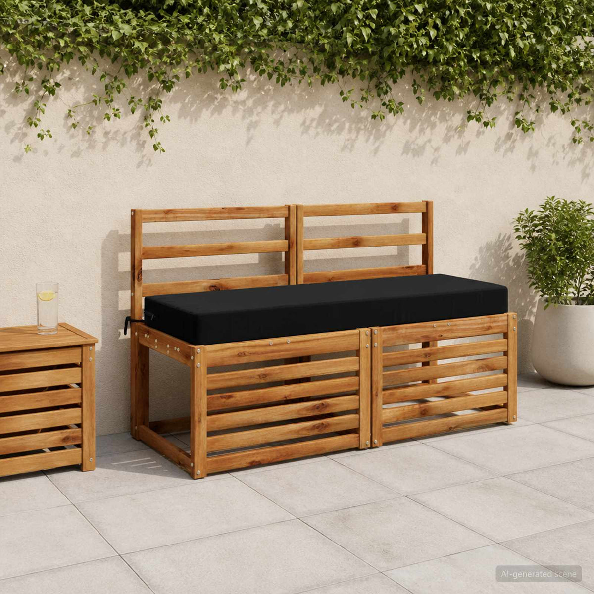 Zitkussen SOEST 100% Polyester Zwart 120 x 40 x 10 cm is nu te koop bij PeponiXL, paradijselijk wonen!