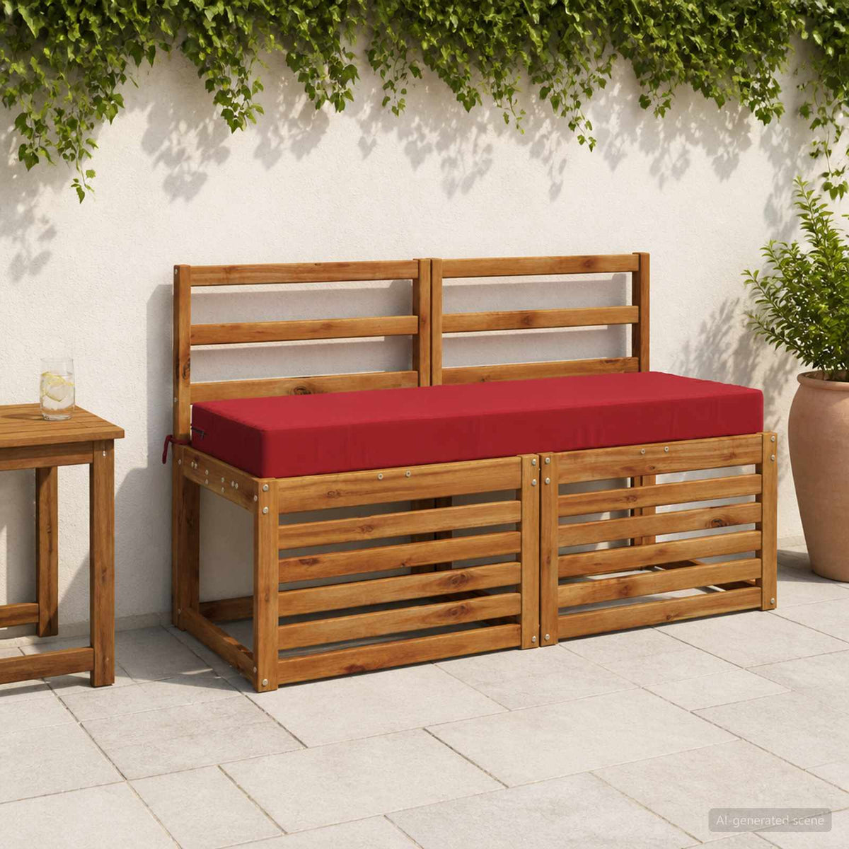 vidaXL Zitkussen SOEST 100% Polyester Wijnrood 120 x 40 x 10 cm