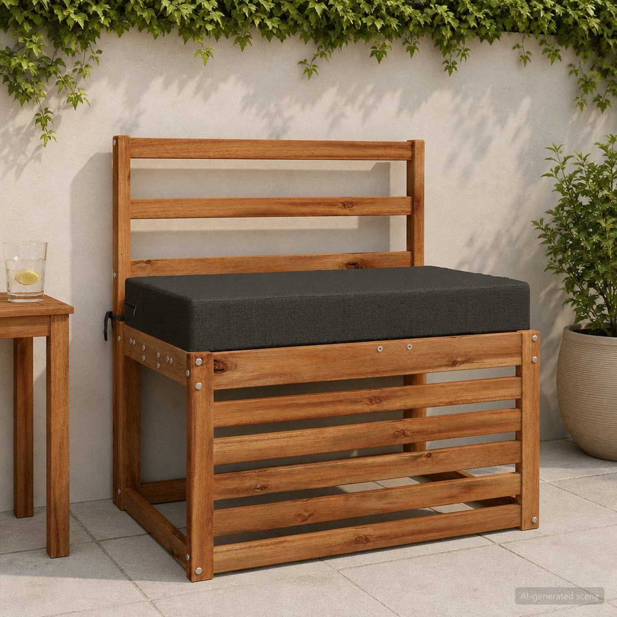 Zitkussen SOEST 100% Polyester Antraciet 70 x 40 x 10 cm is nu te koop bij PeponiXL, paradijselijk wonen!
