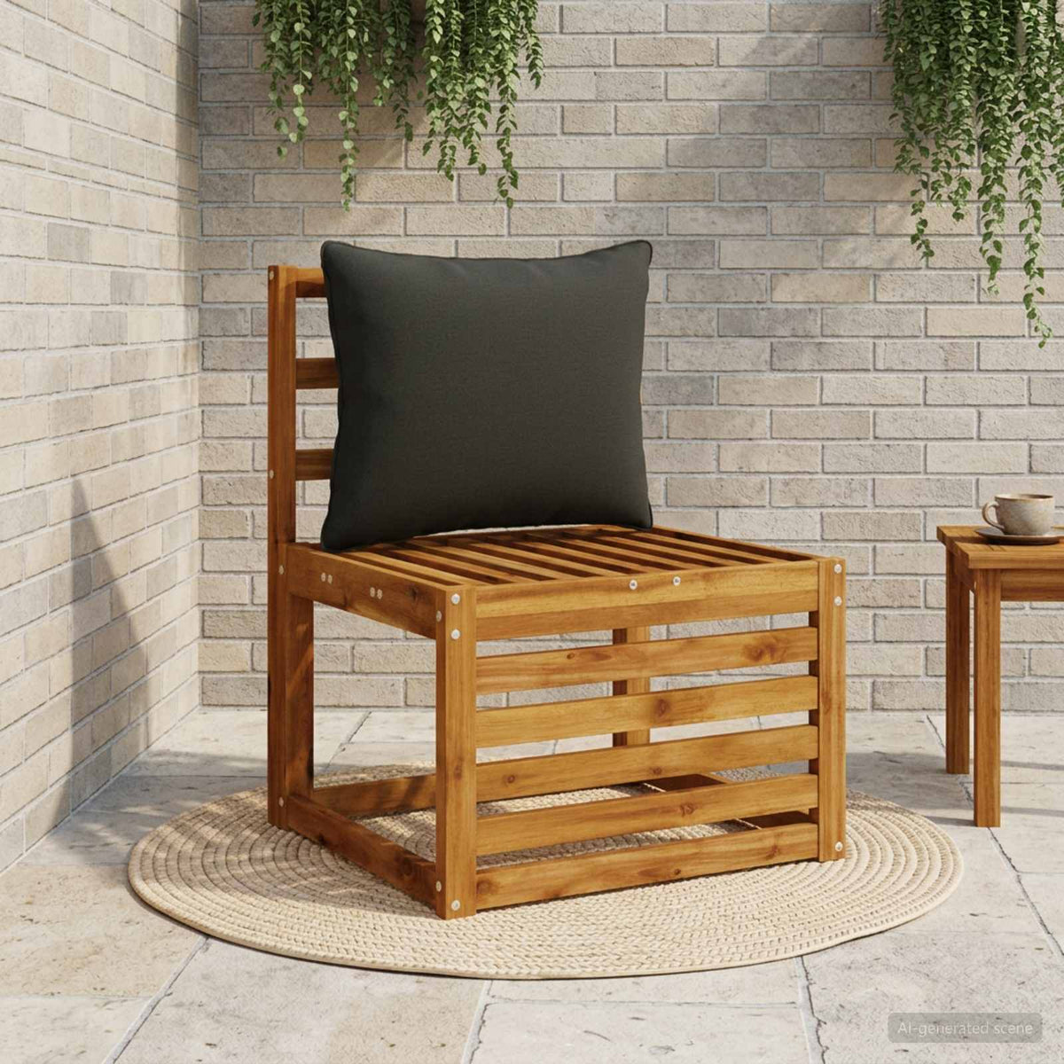 vidaXL 1-Delig Rugkussen PUTTEN 100% Polyester Zwart 60 x 40 x 15 cm