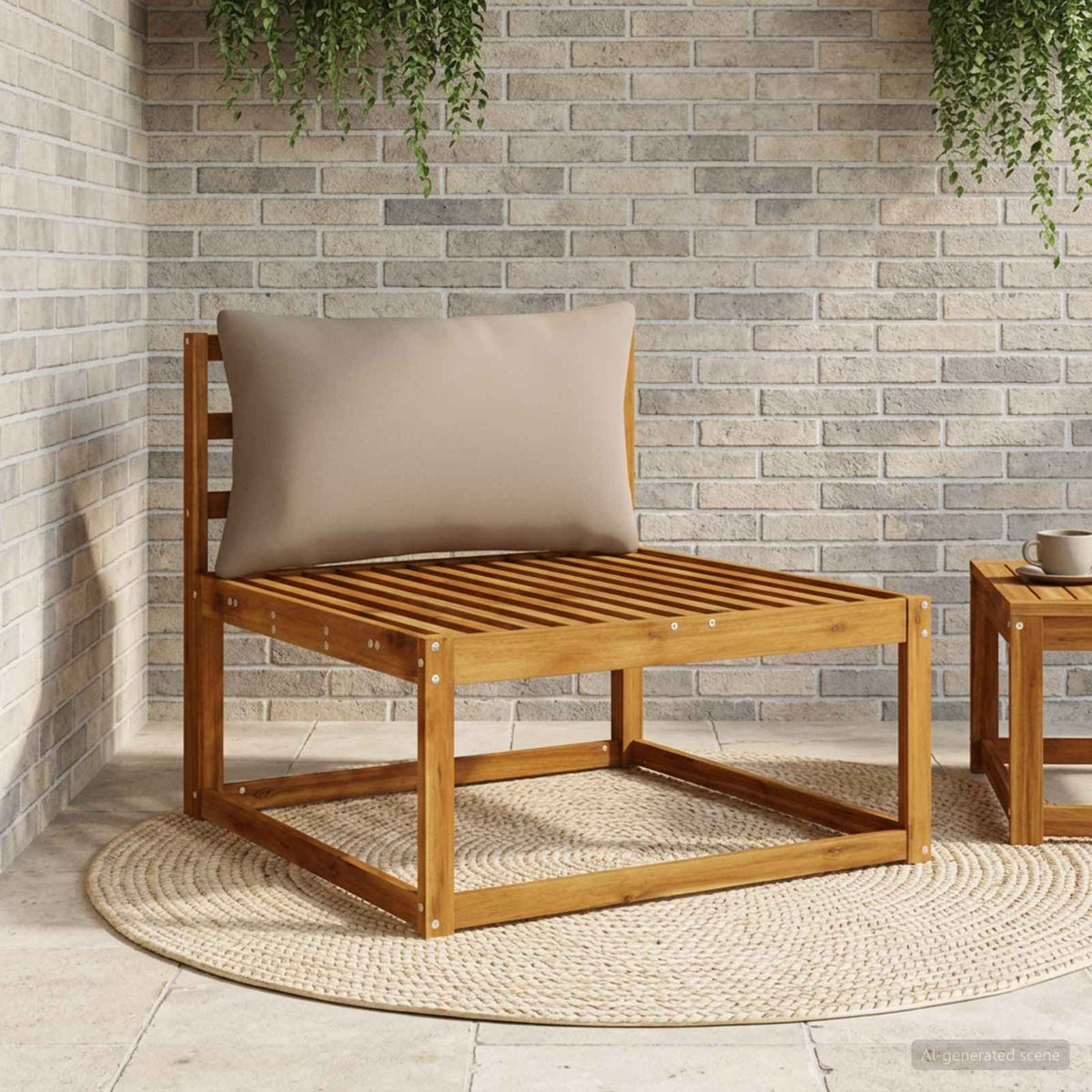 vidaXL 1-Delig Rugkussen PUTTEN 100% Polyester Taupe 70 x 40 x 15 cm