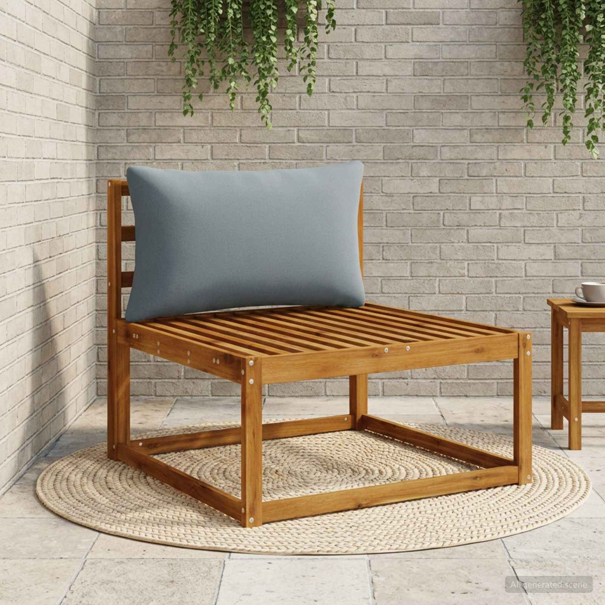 vidaXL 1-Delig Rugkussen PUTTEN 100% Polyester Blauw 80 x 40 x 15 cm