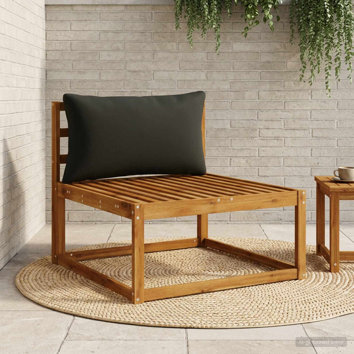 vidaXL 1-Delig Rugkussen PUTTEN 100% Polyester Zwart 80 x 40 x 15 cm