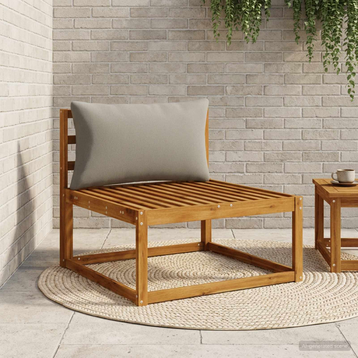 vidaXL 1-Delig Rugkussen PUTTEN 100% Polyester Grijs 70 x 40 x 15 cm