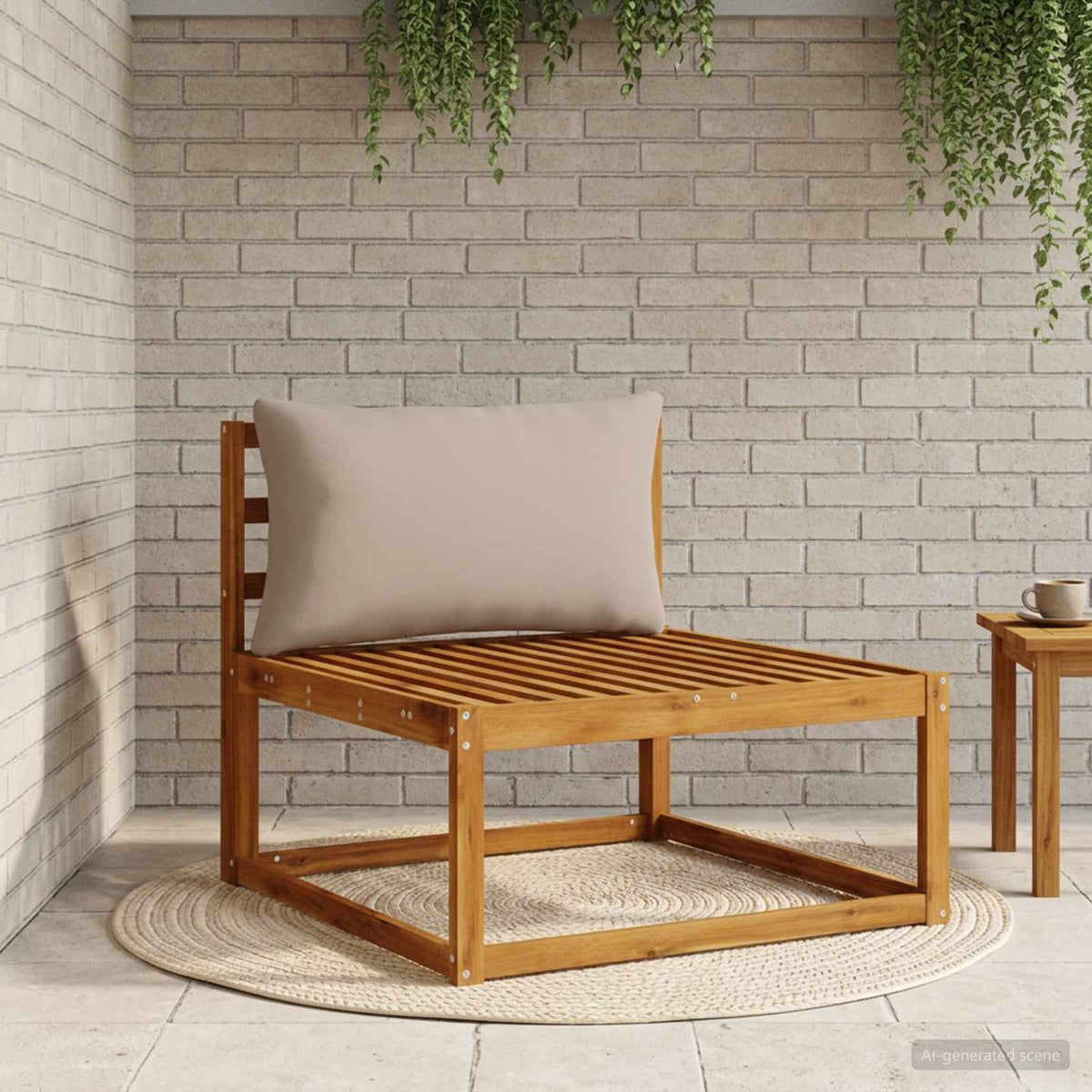 vidaXL 1-Delig Rugkussen PUTTEN 100% Polyester Beige 80 x 40 x 15 cm