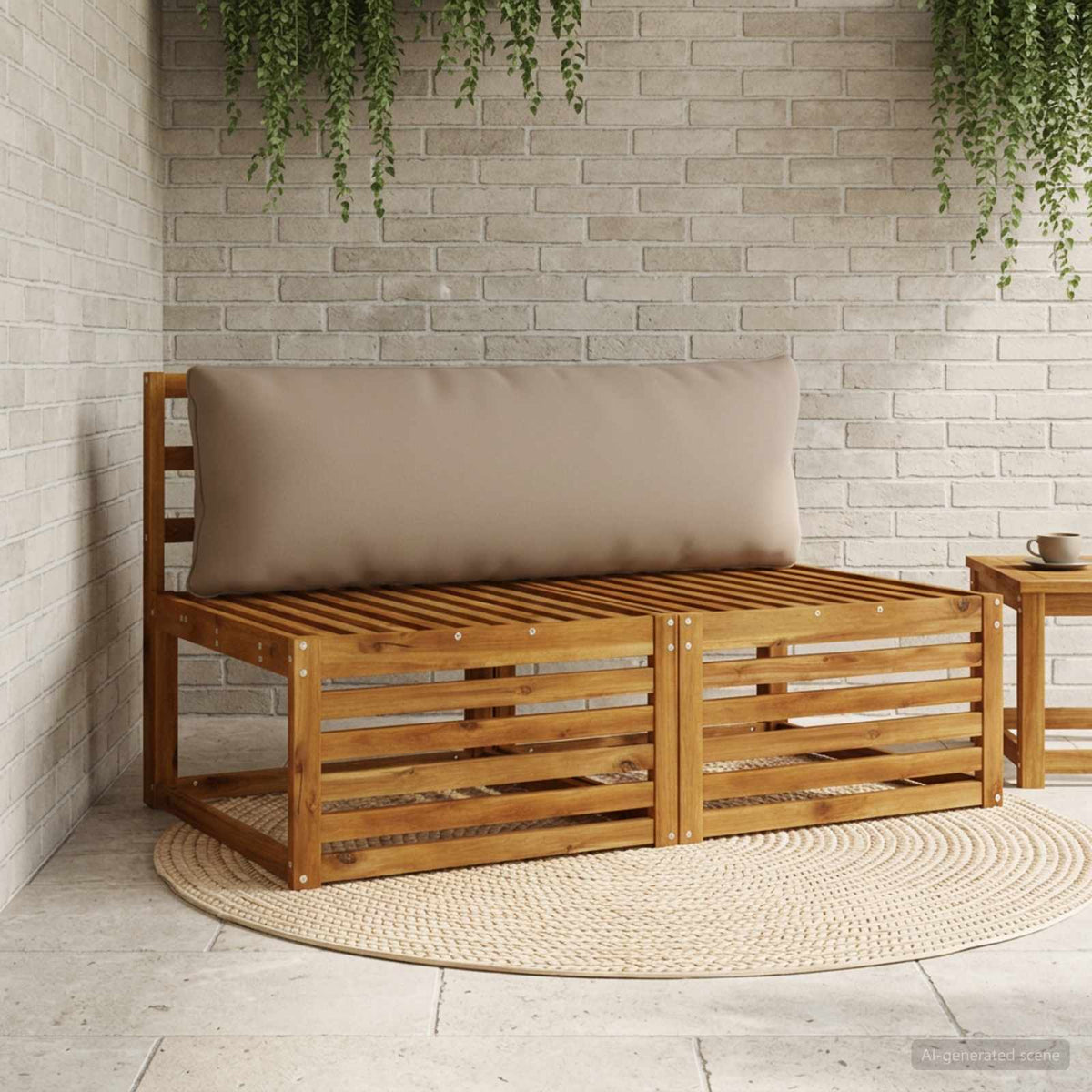 vidaXL 1-Delig Rugkussen PUTTEN 100% Polyester Taupe 120 x 40 x 15 cm