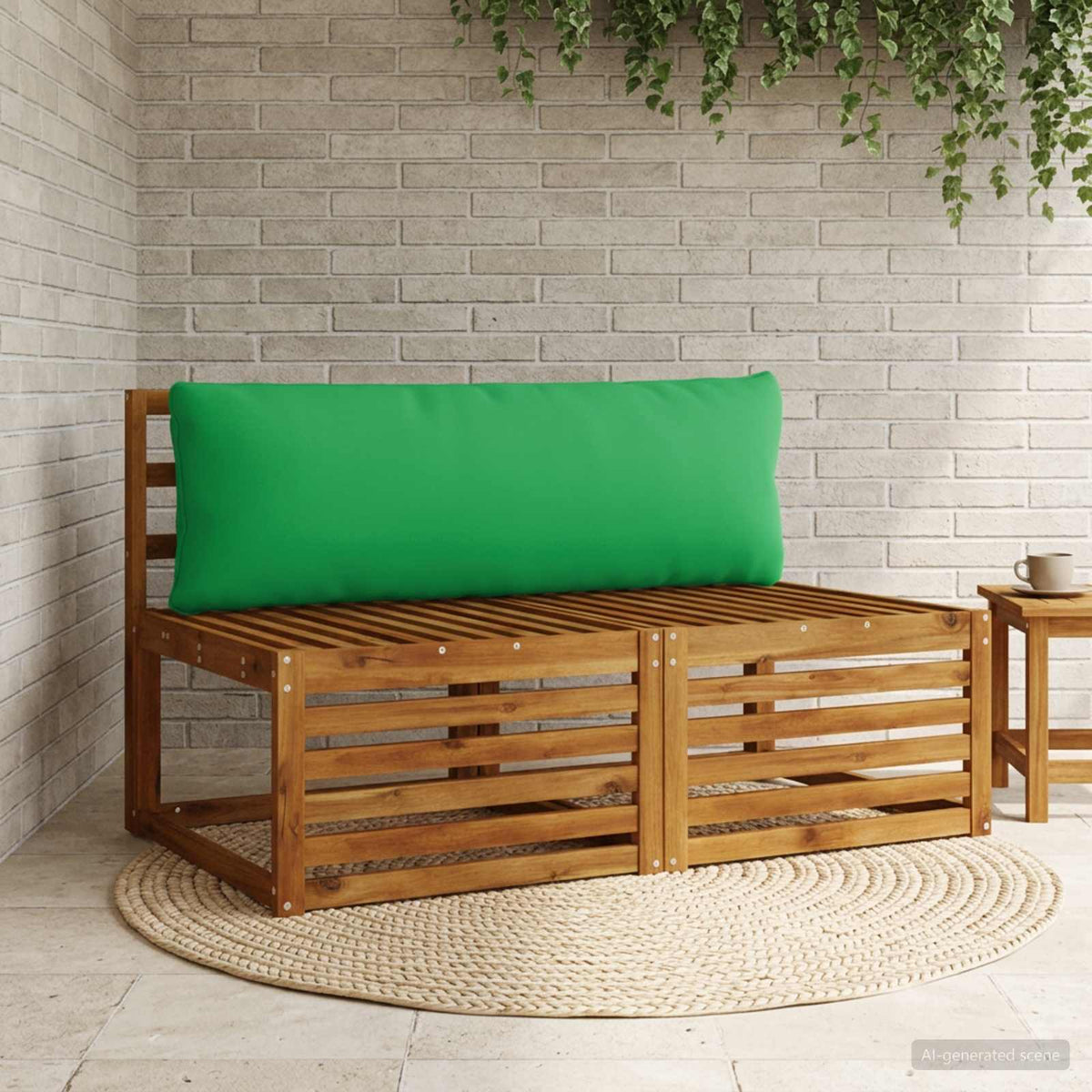 vidaXL 1-Delig Rugkussen PUTTEN 100% Polyester Groen 120 x 40 x 15 cm