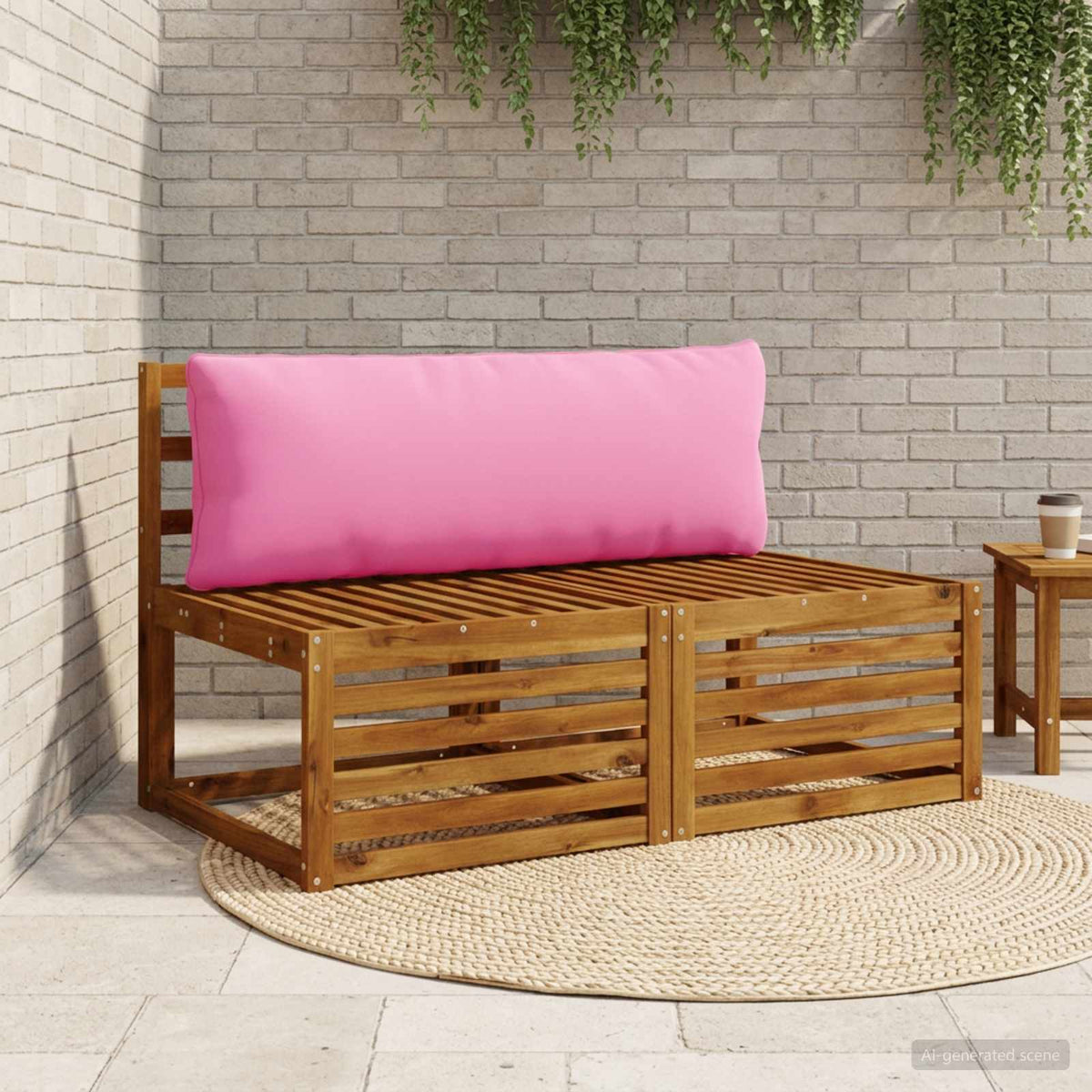 vidaXL 1-Delig Rugkussen PUTTEN 100% Polyester Roze 120 x 40 x 15 cm