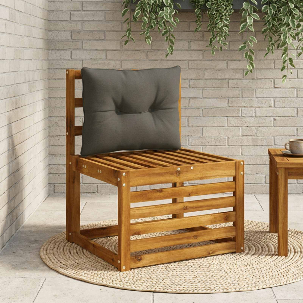 Rugkussen PUTTEN 100% Polyester Antraciet 50 x 40 x 10 cm is nu te koop bij PeponiXL, paradijselijk wonen!