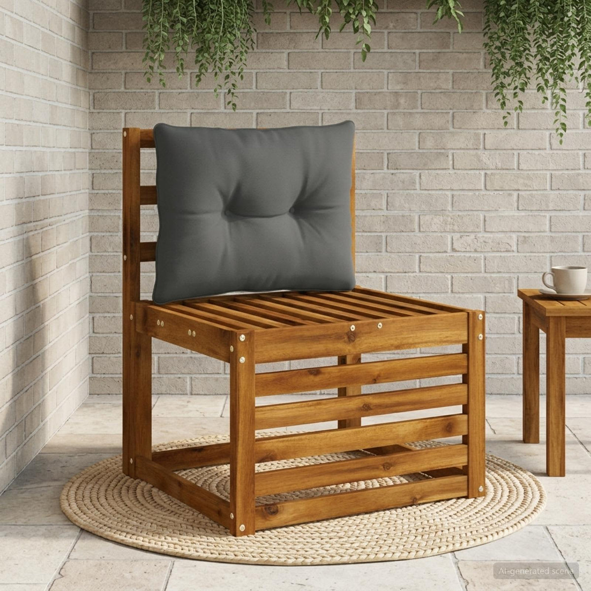 Rugkussen PUTTEN 100% Polyester Antraciet 60 x 40 x 10 cm is nu te koop bij PeponiXL, paradijselijk wonen!