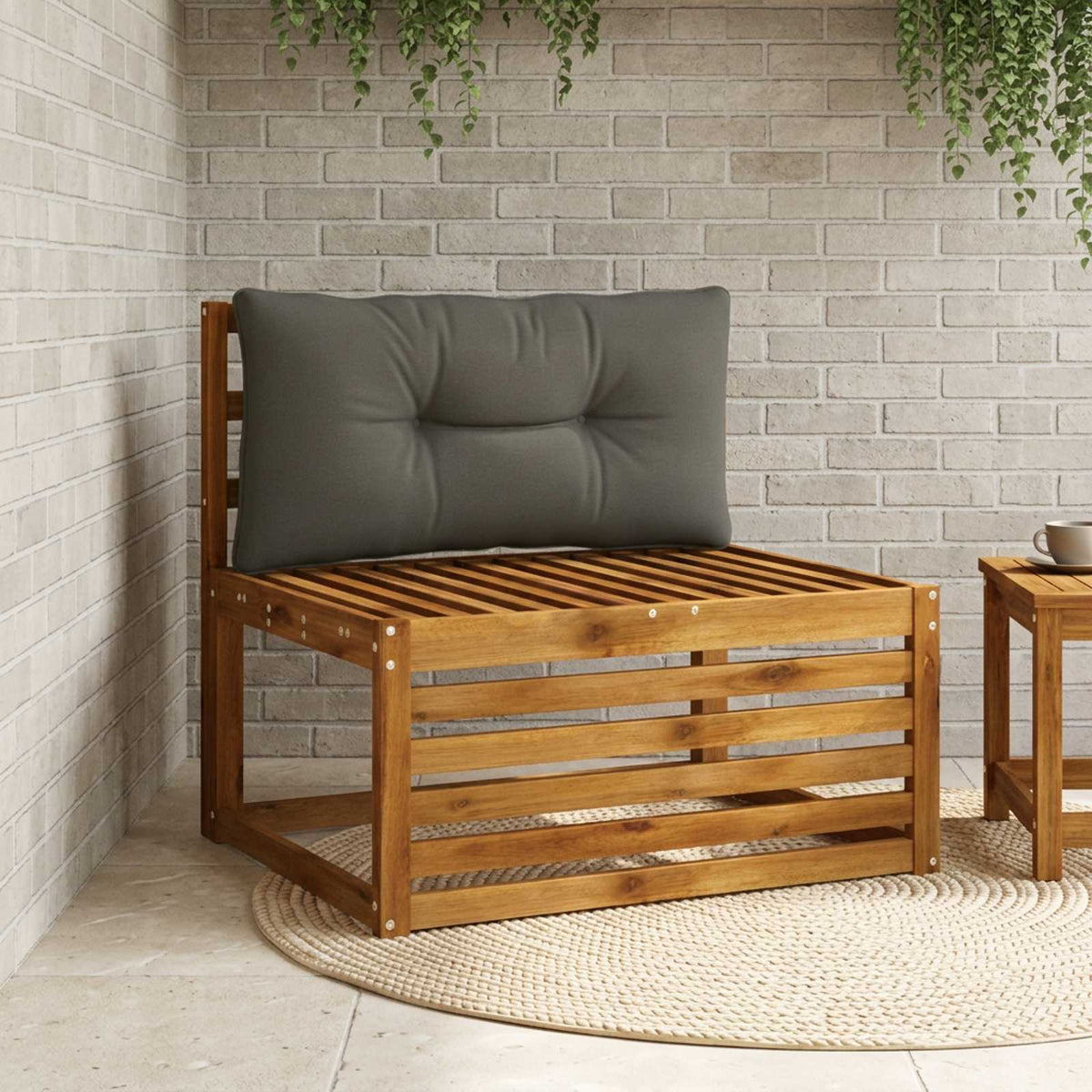 Rugkussen PUTTEN 100% Polyester Antraciet 80 x 40 x 10 cm is nu te koop bij PeponiXL, paradijselijk wonen!