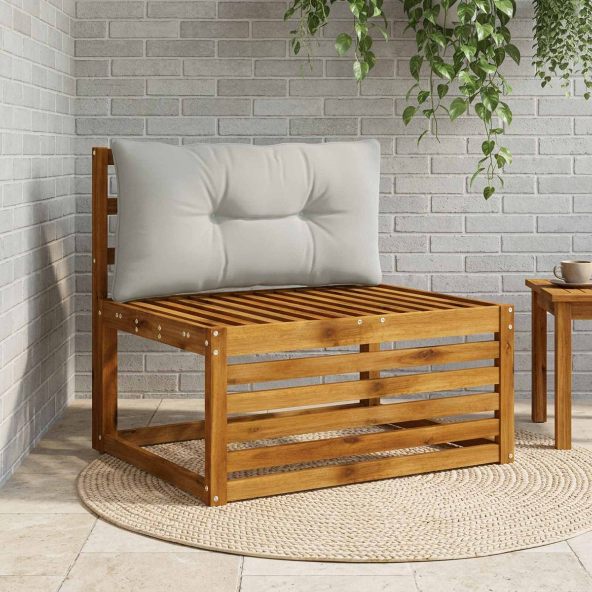 vidaXL Rugkussen PUTTEN 100% Polyester Grijs 70 x 40 x 10 cm