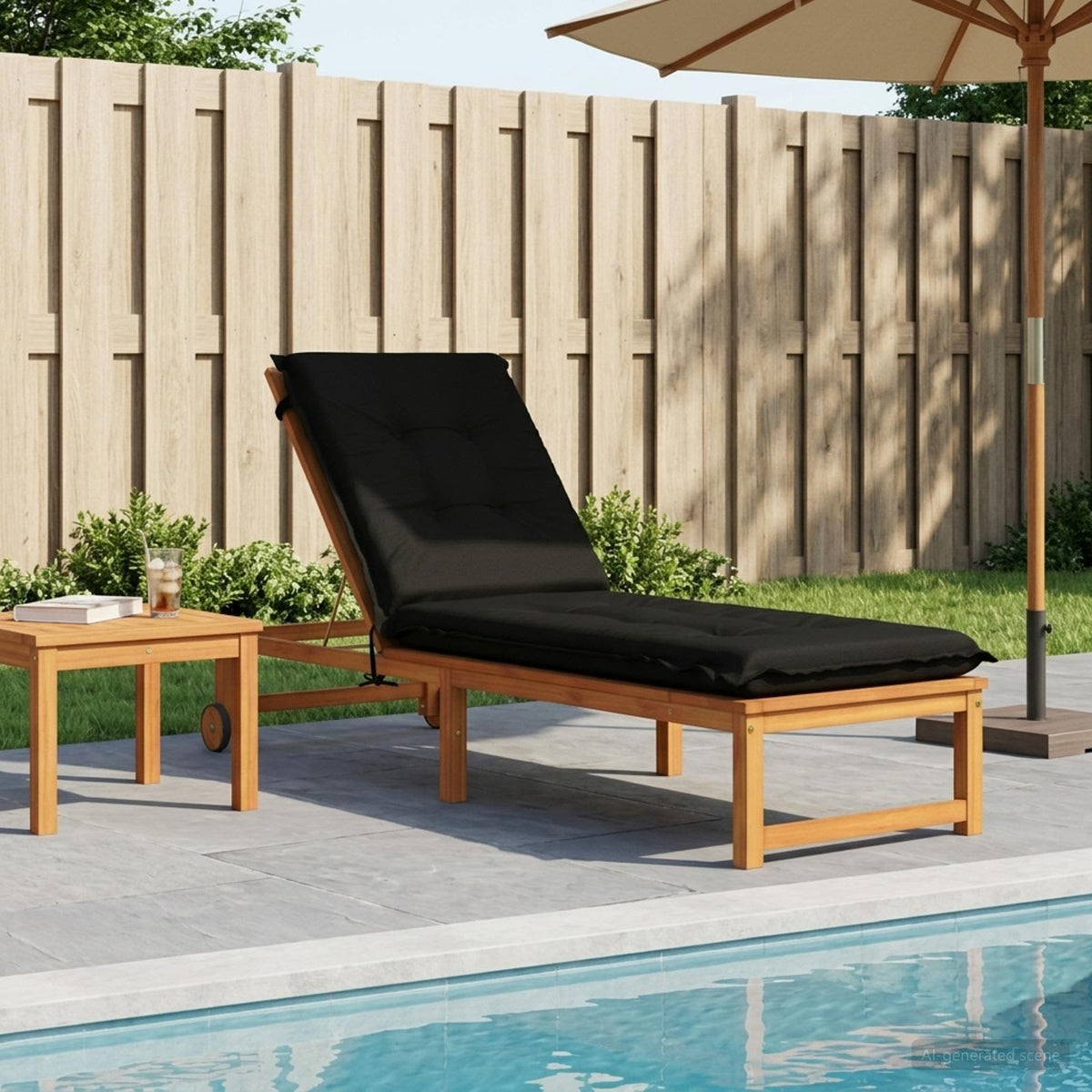 Ligstoel Kussen GEMERT 100% Polyester Zwart 190 x 60 x 9 cm is nu te koop bij PeponiXL, paradijselijk wonen!