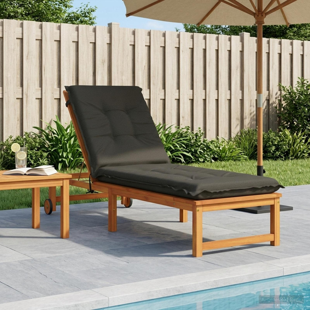 Ligstoel Kussen GEMERT 100% Polyester Antraciet 190 x 60 x 9 cm is nu te koop bij PeponiXL, paradijselijk wonen!