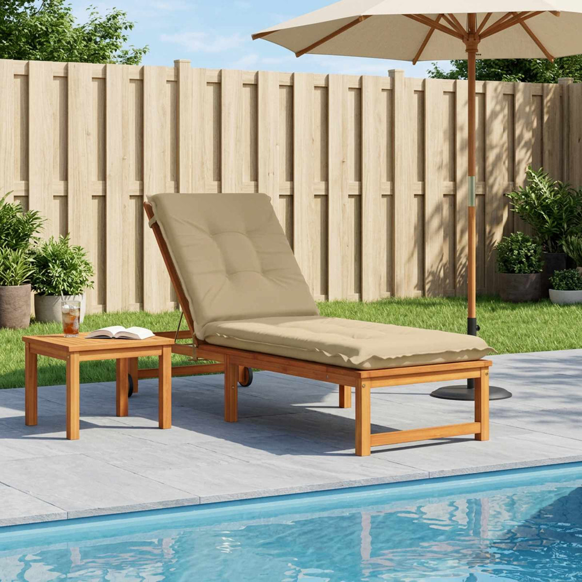 Ligstoel Kussen GEMERT 100% Polyester Beige 190 x 50 x 9 cm is nu te koop bij PeponiXL, paradijselijk wonen!