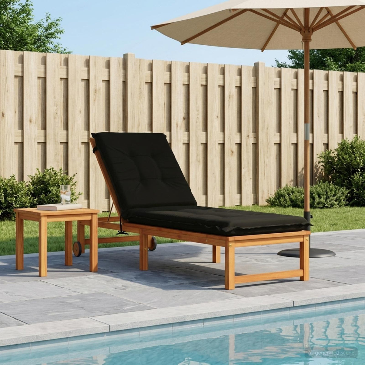 Ligstoel Kussen GEMERT 100% Polyester Zwart 190 x 60 x 9 cm is nu te koop bij PeponiXL, paradijselijk wonen!
