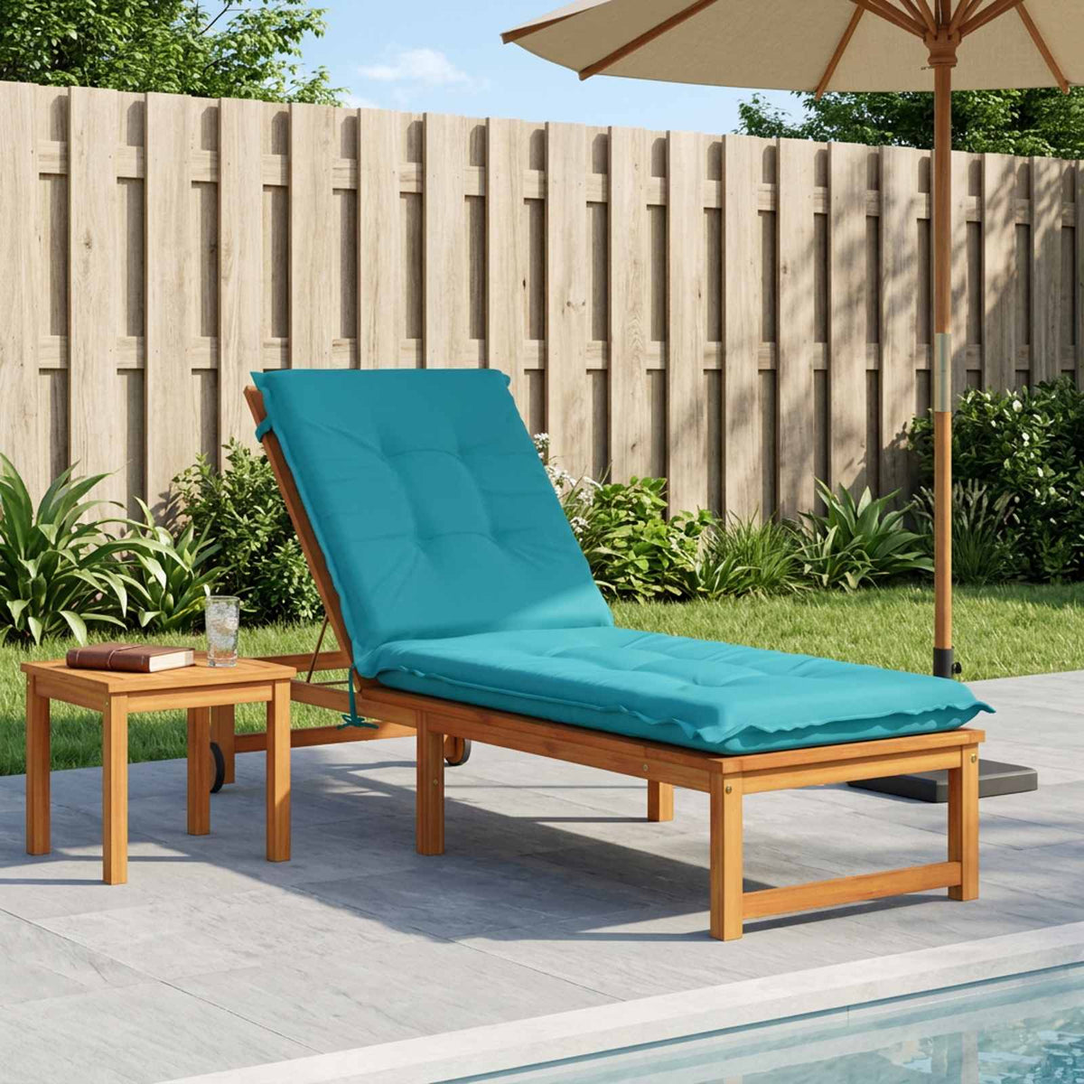 Ligstoel Kussen GEMERT 100% Polyester Turquoise 190 x 60 x 9 cm is nu te koop bij PeponiXL, paradijselijk wonen!