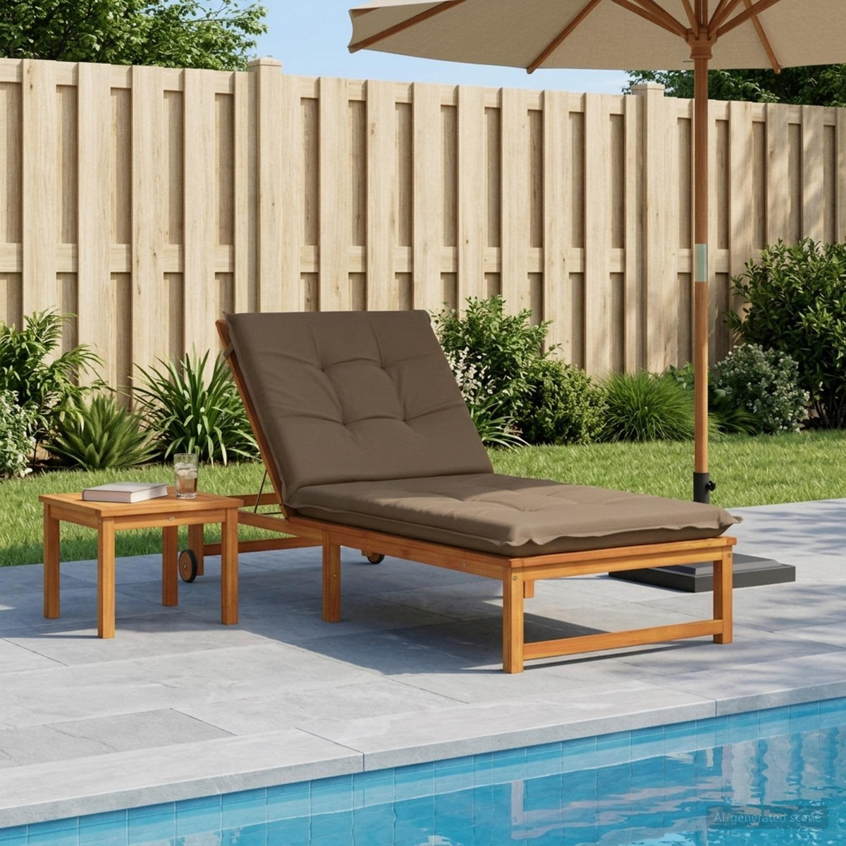 Ligstoel Kussen GEMERT 100% Polyester Taupe 190 x 90 x 9 cm is nu te koop bij PeponiXL, paradijselijk wonen!