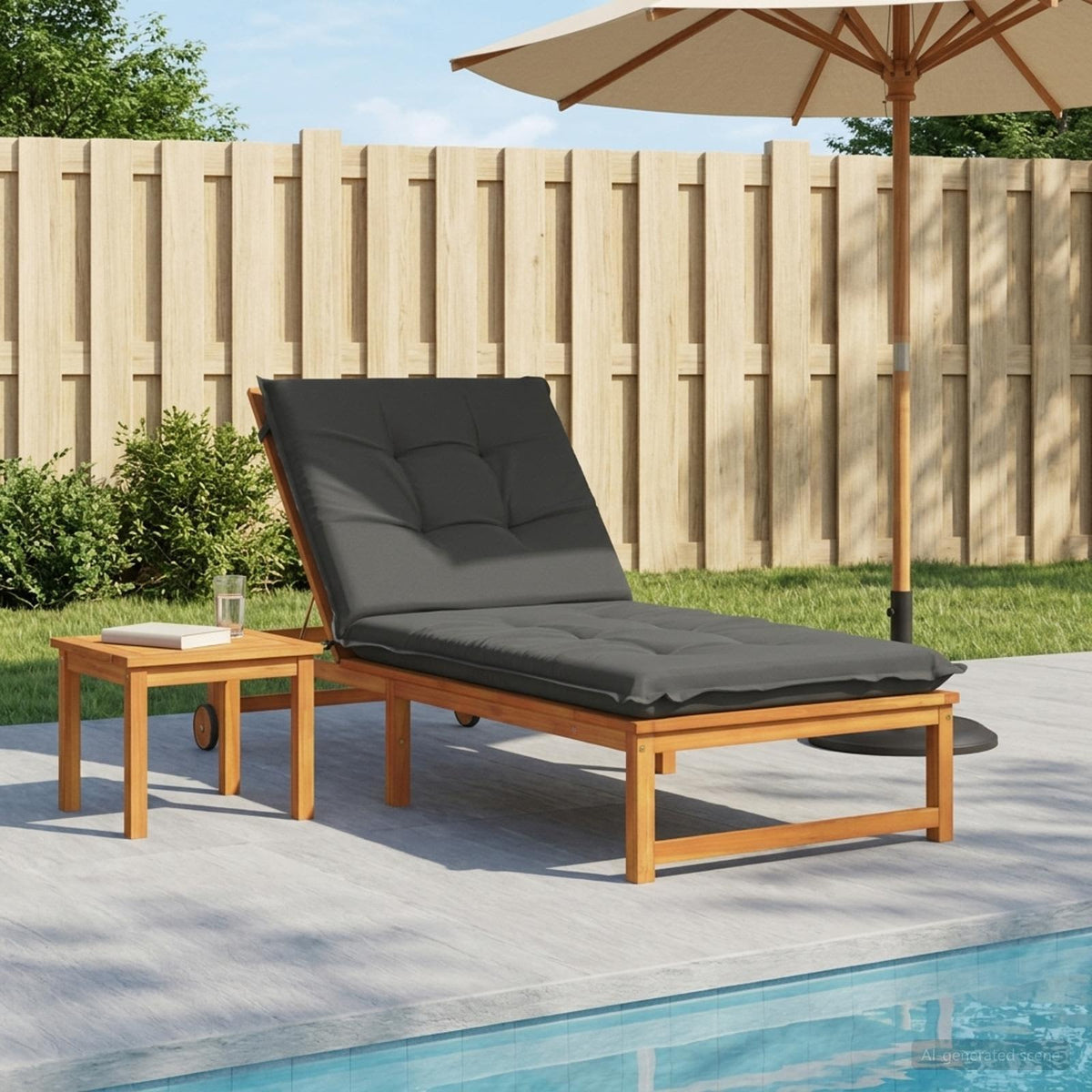 Ligstoel Kussen GEMERT 100% Polyester Antraciet 190 x 80 x 9 cm is nu te koop bij PeponiXL, paradijselijk wonen!