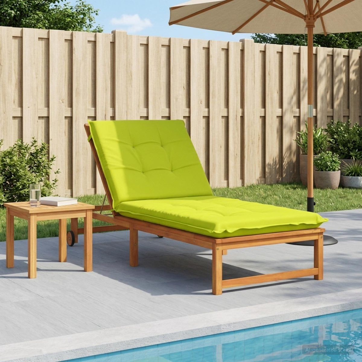 Ligstoel Kussen GEMERT 100% Polyester Helder groen is nu te koop bij PeponiXL, paradijselijk wonen!