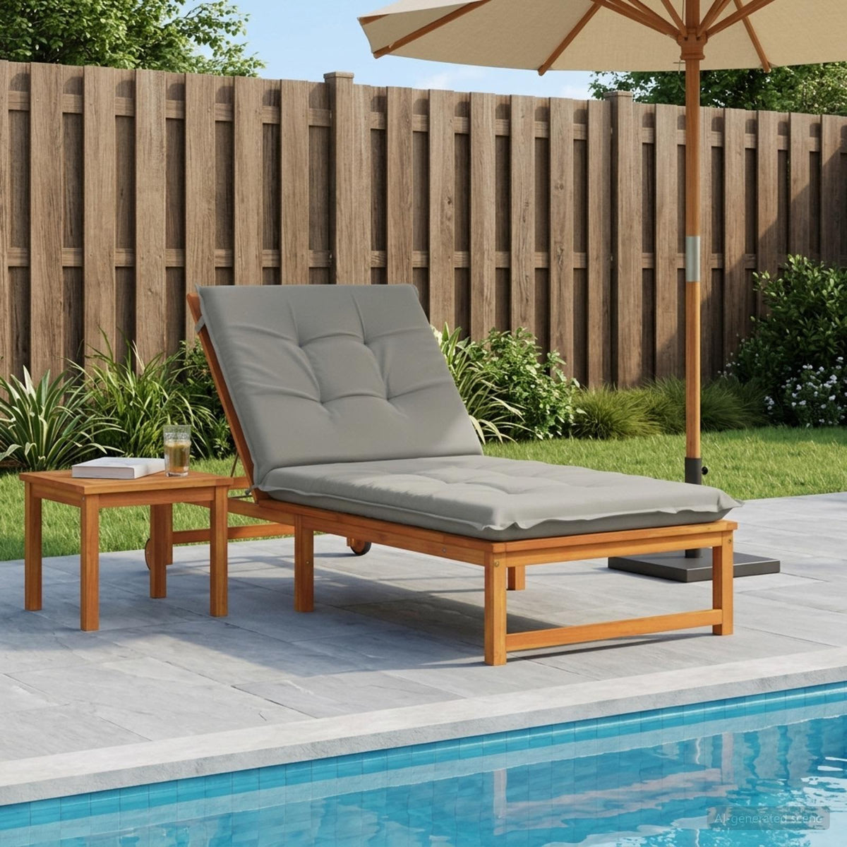 Ligstoel Kussen GEMERT 100% Polyester Grijs 190 x 80 x 9 cm is nu te koop bij PeponiXL, paradijselijk wonen!