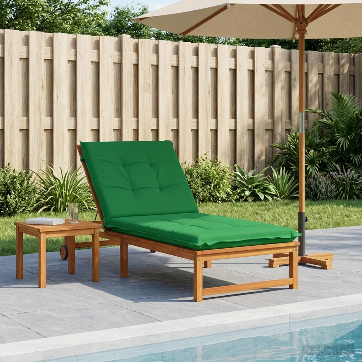 Ligstoel Kussen GEMERT 100% Polyester Groen 190 x 80 x 9 cm is nu te koop bij PeponiXL, paradijselijk wonen!