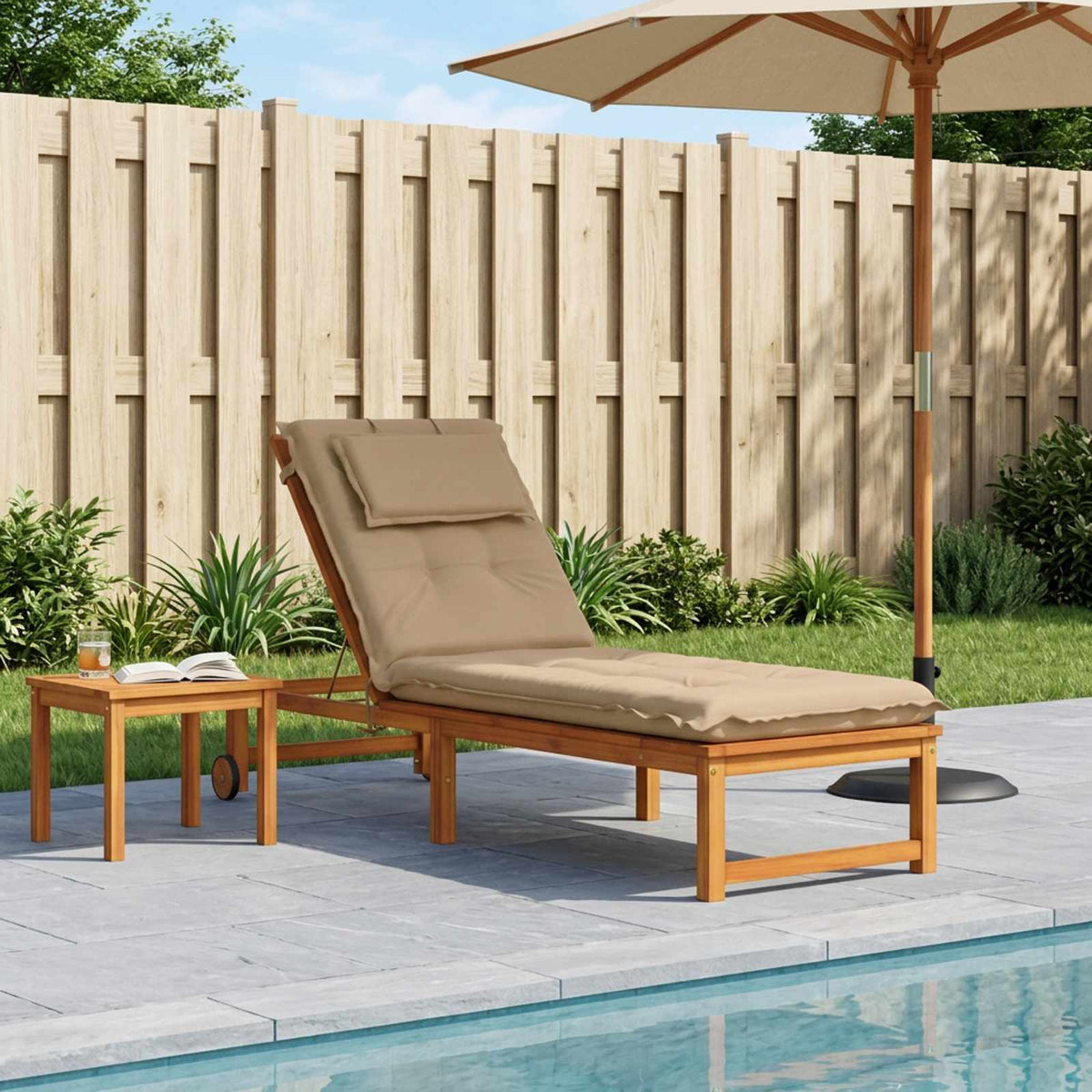 Ligstoel Kussen GEMERT 100% Polyester Zand 190 x 60 x 9 cm is nu te koop bij PeponiXL, paradijselijk wonen!