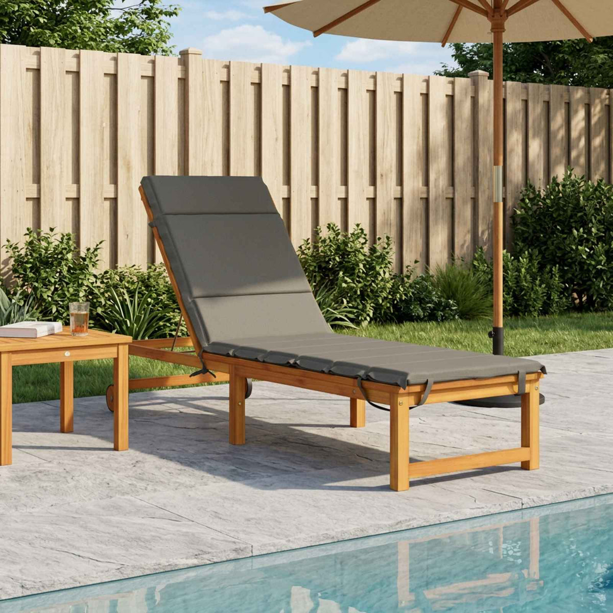 Ligstoel Kussen GEMERT 100% Polyester Grijs 200 x 60 x 3 cm is nu te koop bij PeponiXL, paradijselijk wonen!