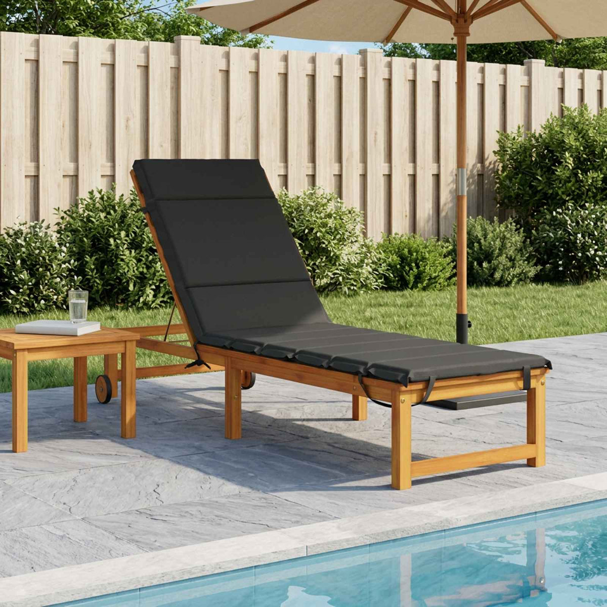 Ligstoel Kussen GEMERT 100% Polyester Antraciet 200 x 60 x 3 cm is nu te koop bij PeponiXL, paradijselijk wonen!