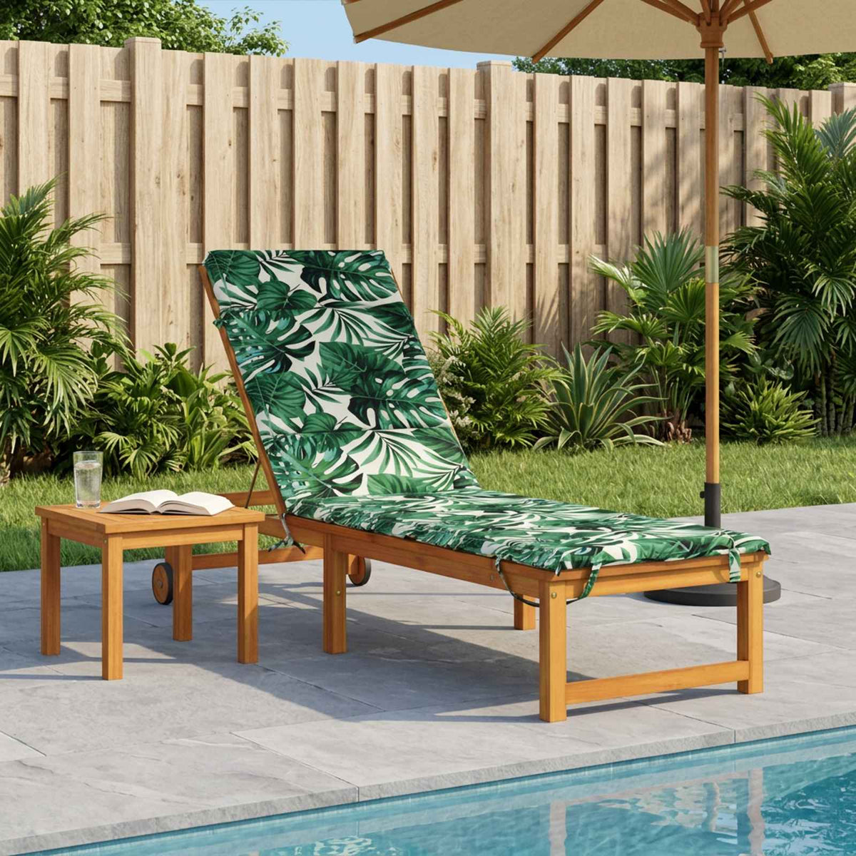 Ligstoel Kussen GEMERT 100% Polyester Bladpatroon is nu te koop bij PeponiXL, paradijselijk wonen!